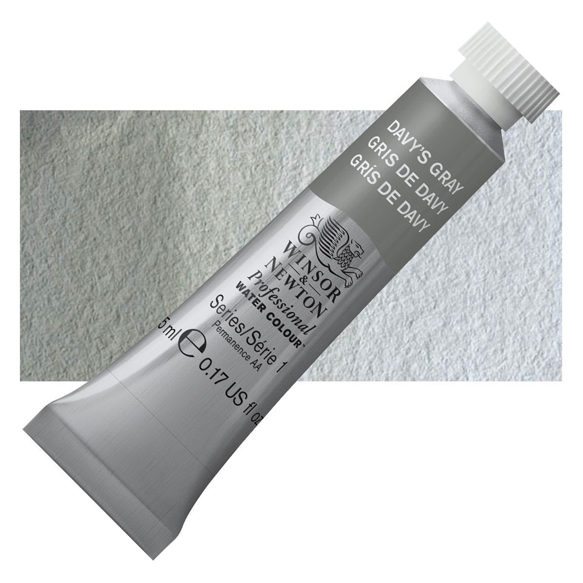 Winsor & Newton Professional Watercolor - Davy's Gray, 5 ml Tube and swatch