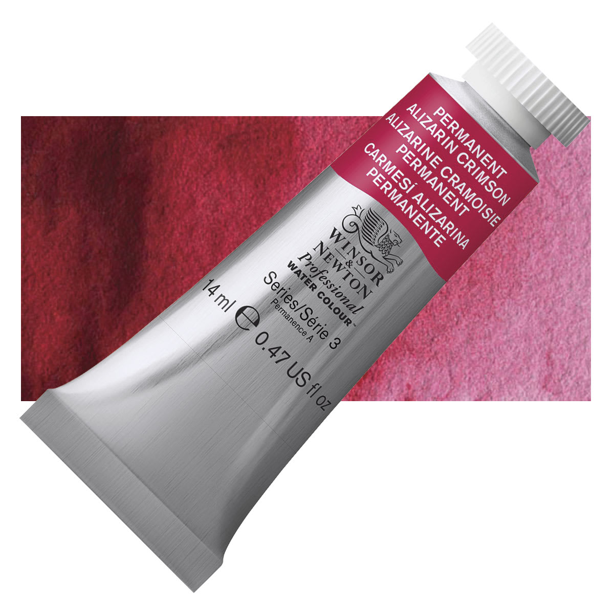 Winsor & Newton Professional Watercolor - Permanent Alizarin Crimson, 14 ml Tube and swatch Winsor & Newton Professional Watercolor - Permanent Alizarin Crimson, 14 ml Tube and swatch