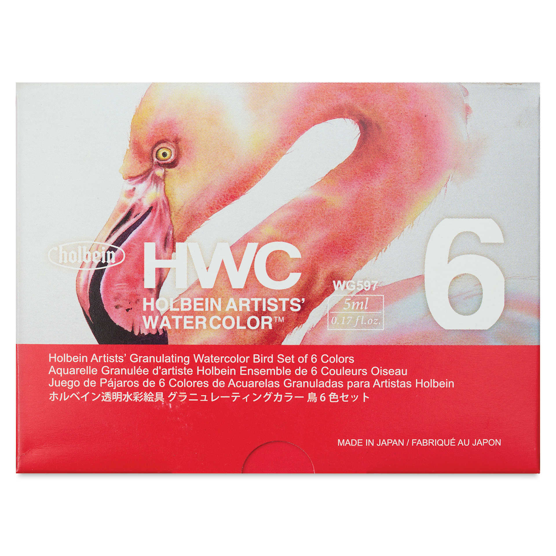 Holbein Artists' Watercolors- Set of 6, Granulating, Birds, 5 ml front of package