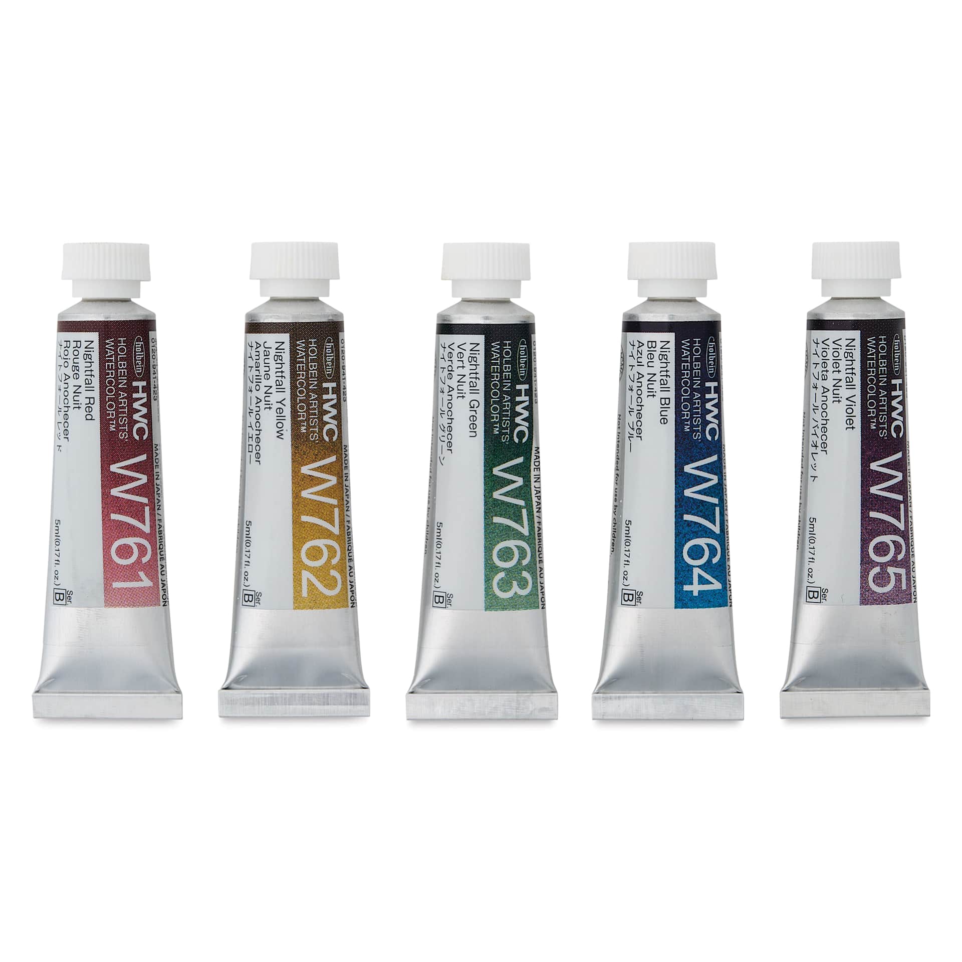 Holbein Artists' Watercolors- Set of 5, Nightfall, 5 ml included colors