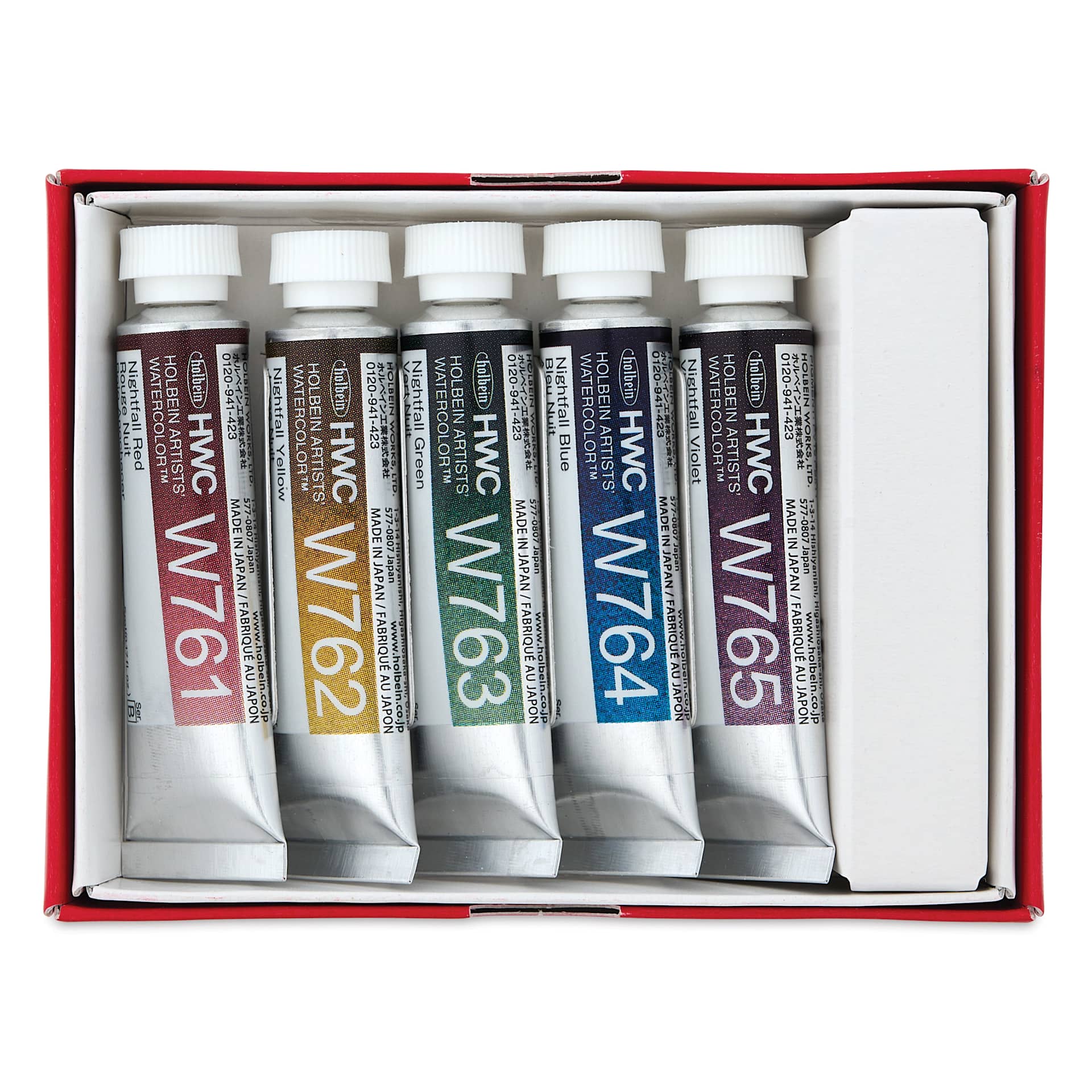 Holbein Artists' Watercolors- Set of 5, Nightfall, 5 ml tube in package