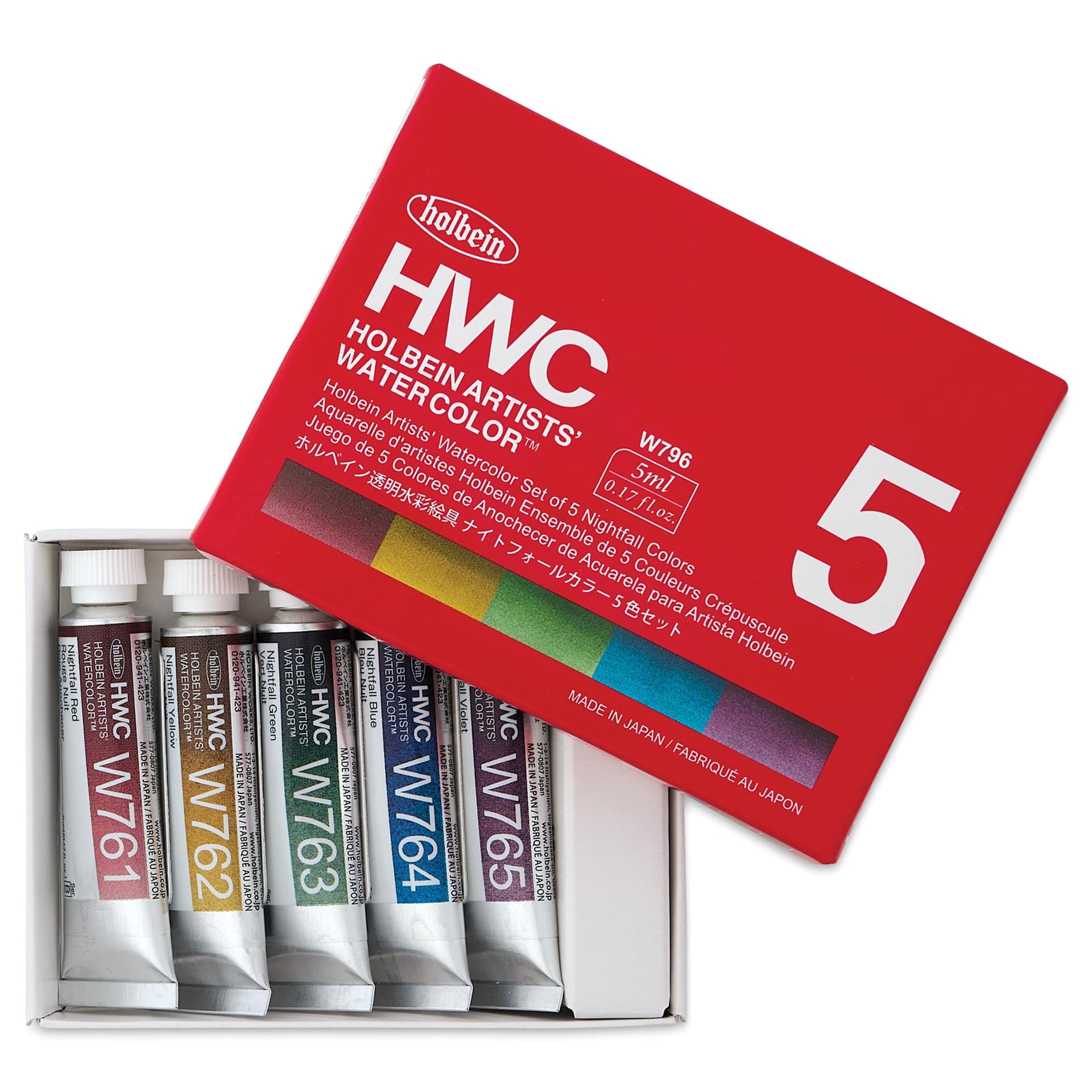 Holbein Artists' Watercolors- Set of 5, Nightfall, 5 ml