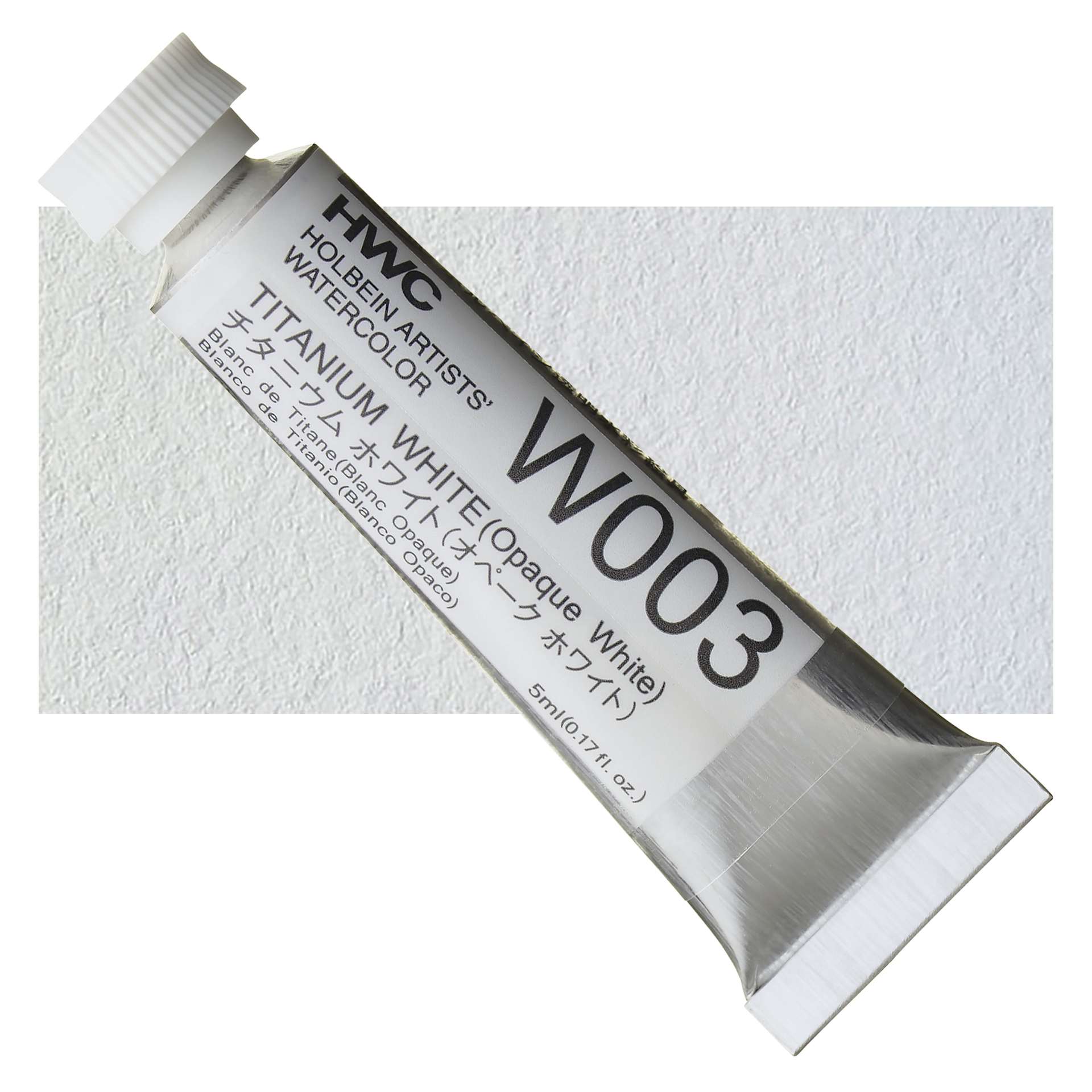 Holbein Artists' Watercolor - Titanium White, 5 ml tube and swatch