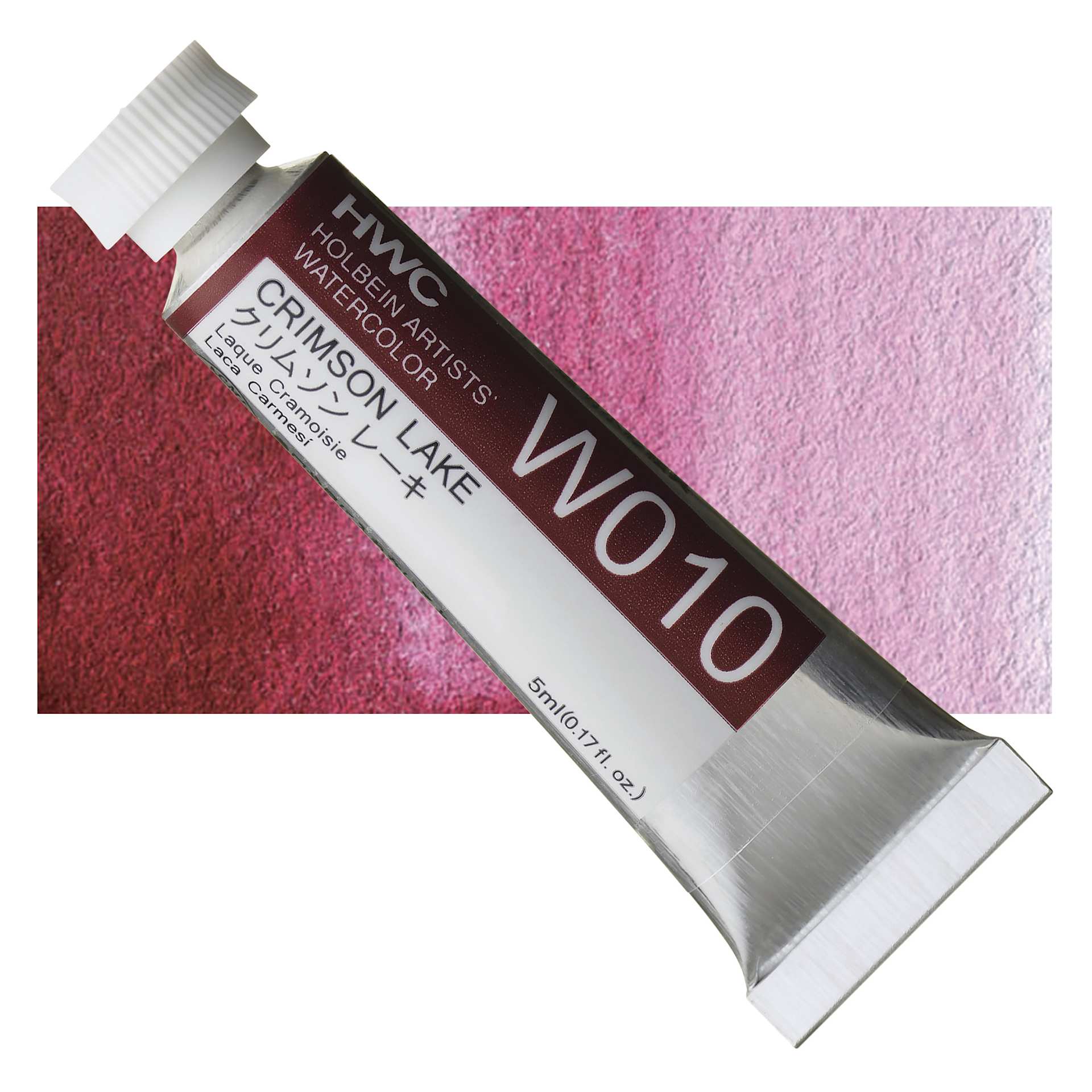 Holbein Artists' Watercolor - Crimson Lake, 5 ml tube and swatch