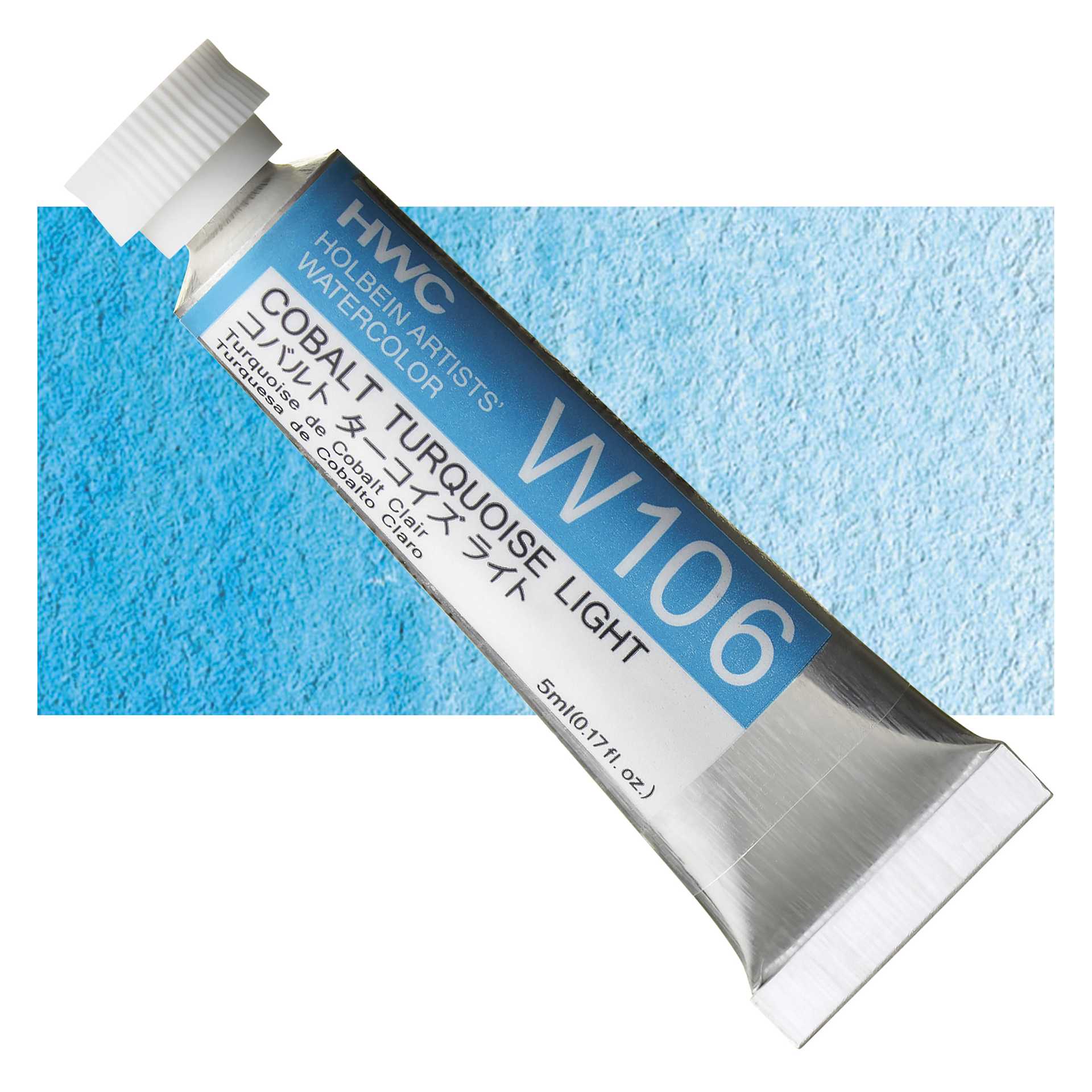 Holbein Artists' Watercolor - Cobalt Turquoise Light, 5 ml tube and swatch