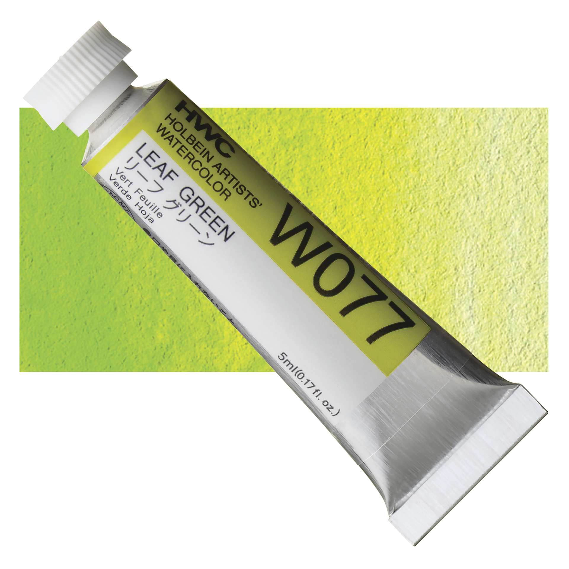 Holbein Artists' Watercolor - Leaf Green, 5 ml tube and swatch