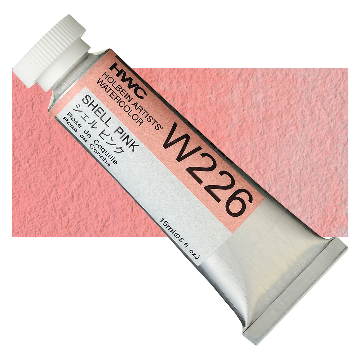 Holbein Artists' Watercolor - Shell Pink, 15 ml tube and swatch