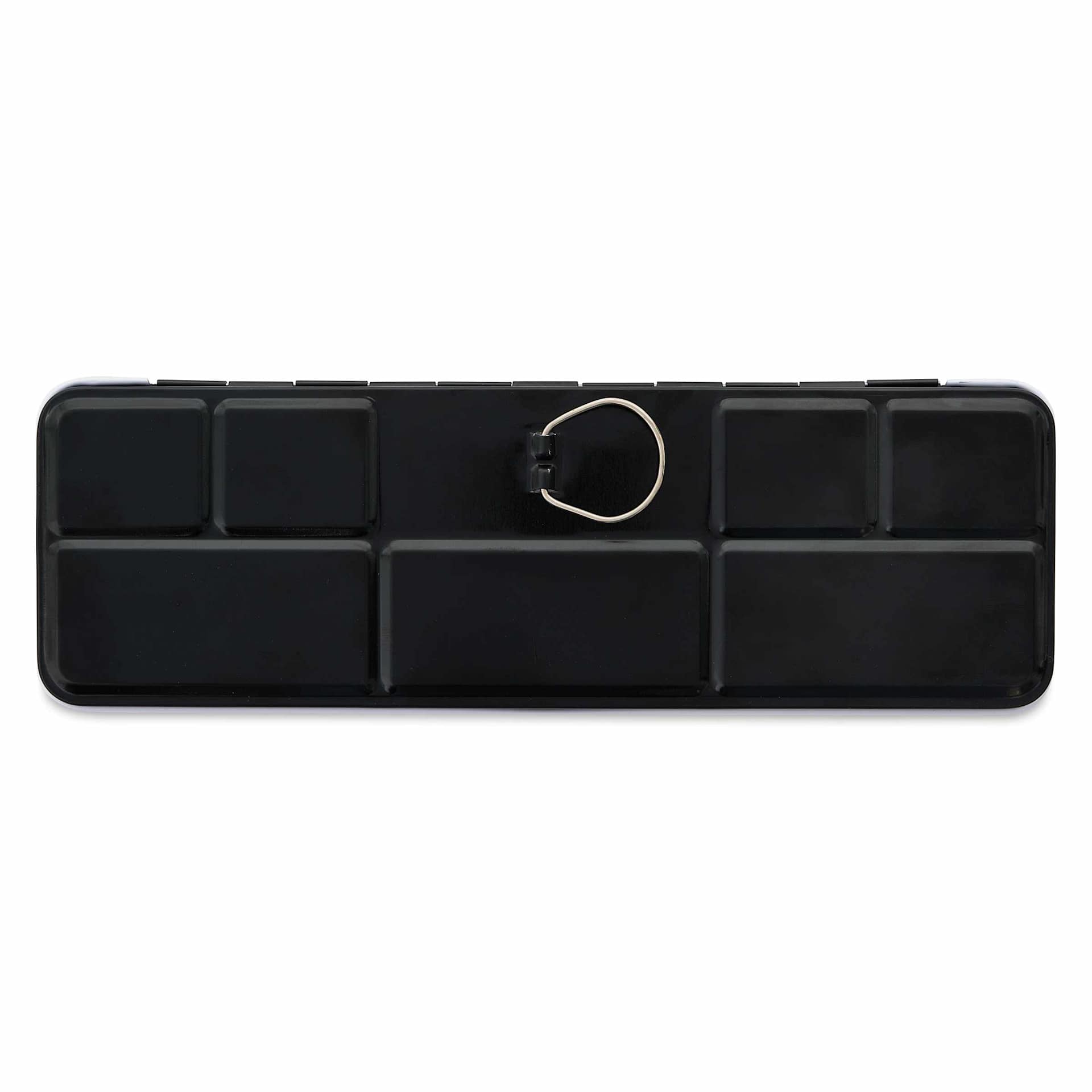 Back of metal case with thumb ring.