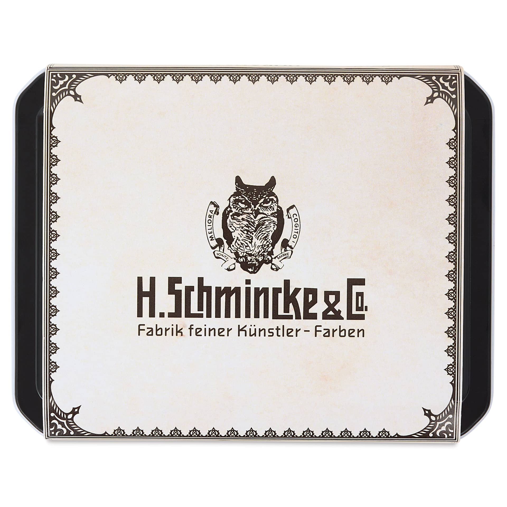 Front of package for Blick Exclusive! Schmincke Horadam Aquarell Watercolor Pans - Set of 15, Retro I , Half Pans