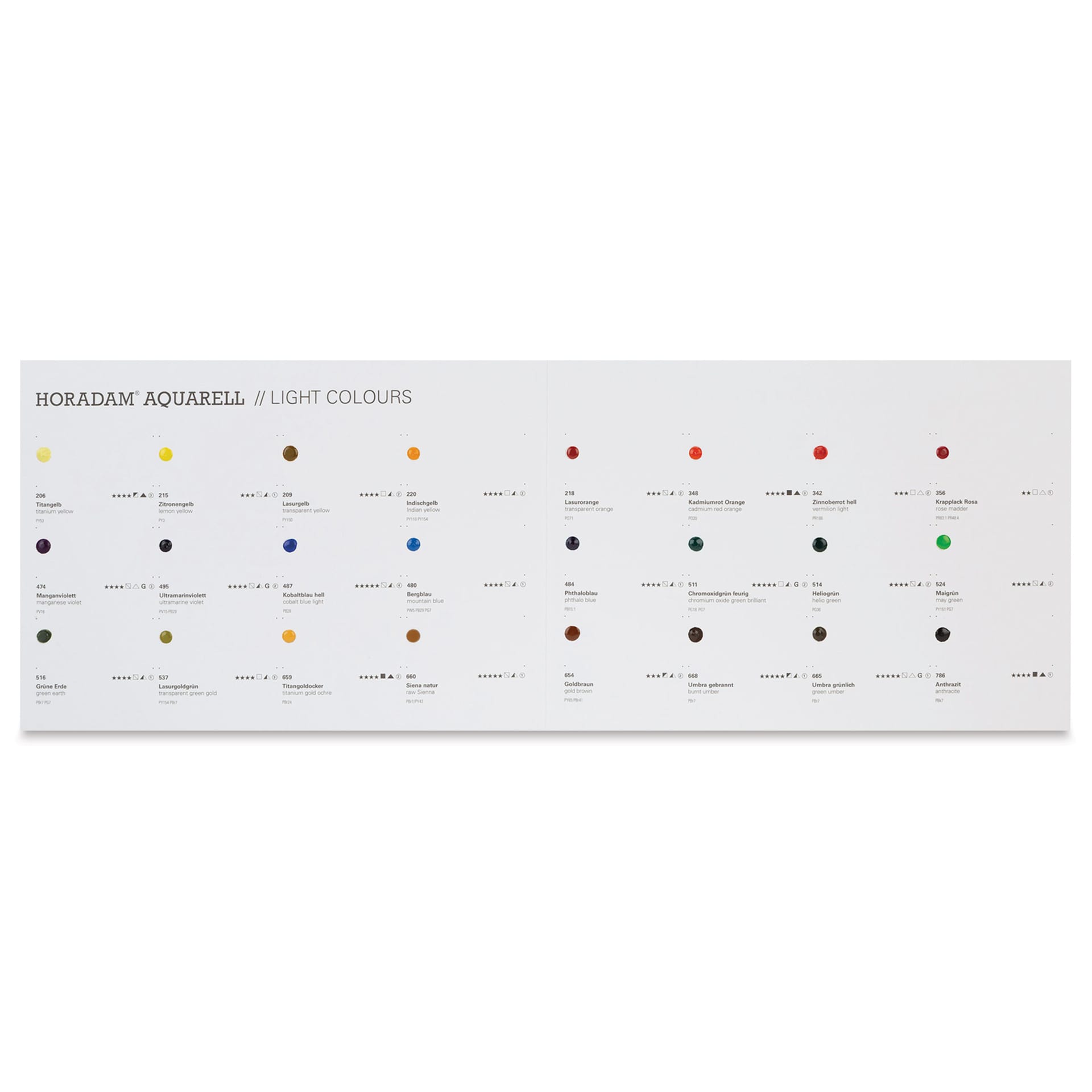 Schmincke Horadam Aquarell Artist Watercolor - 24 Light Colors Dot Card