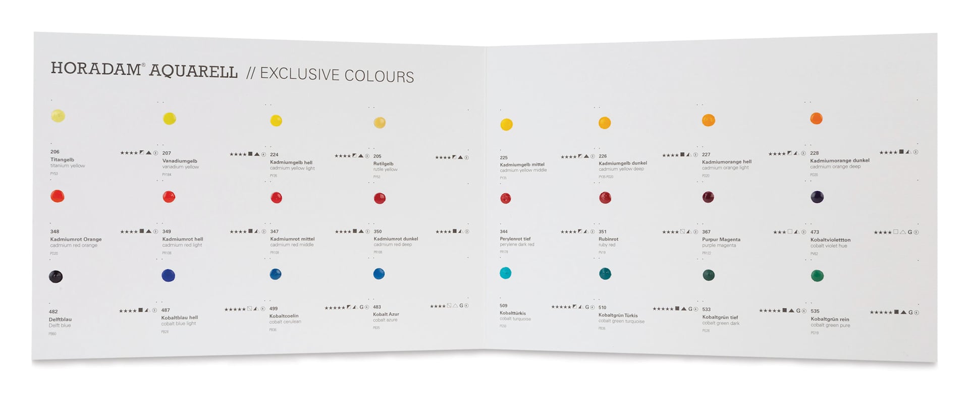 Schmincke Horadam Aquarell Artist Watercolor - 24 Exclusive Colors Dot Card