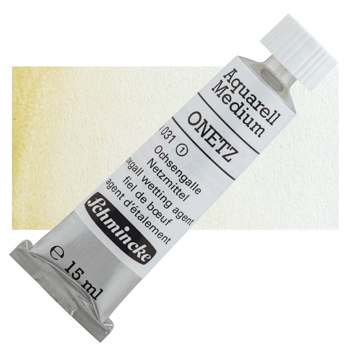 Schmincke Horadam Onetz Oxgall Wetting Agent - 15 ml tube and swatch
