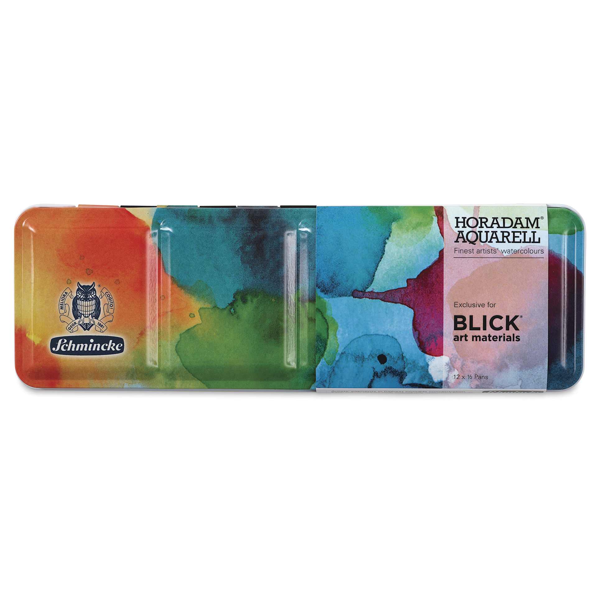 Schmincke Horadam Aquarell Watercolor Pans - Blick Exclusive! Set of 12 Graphic Tin, Half Pans