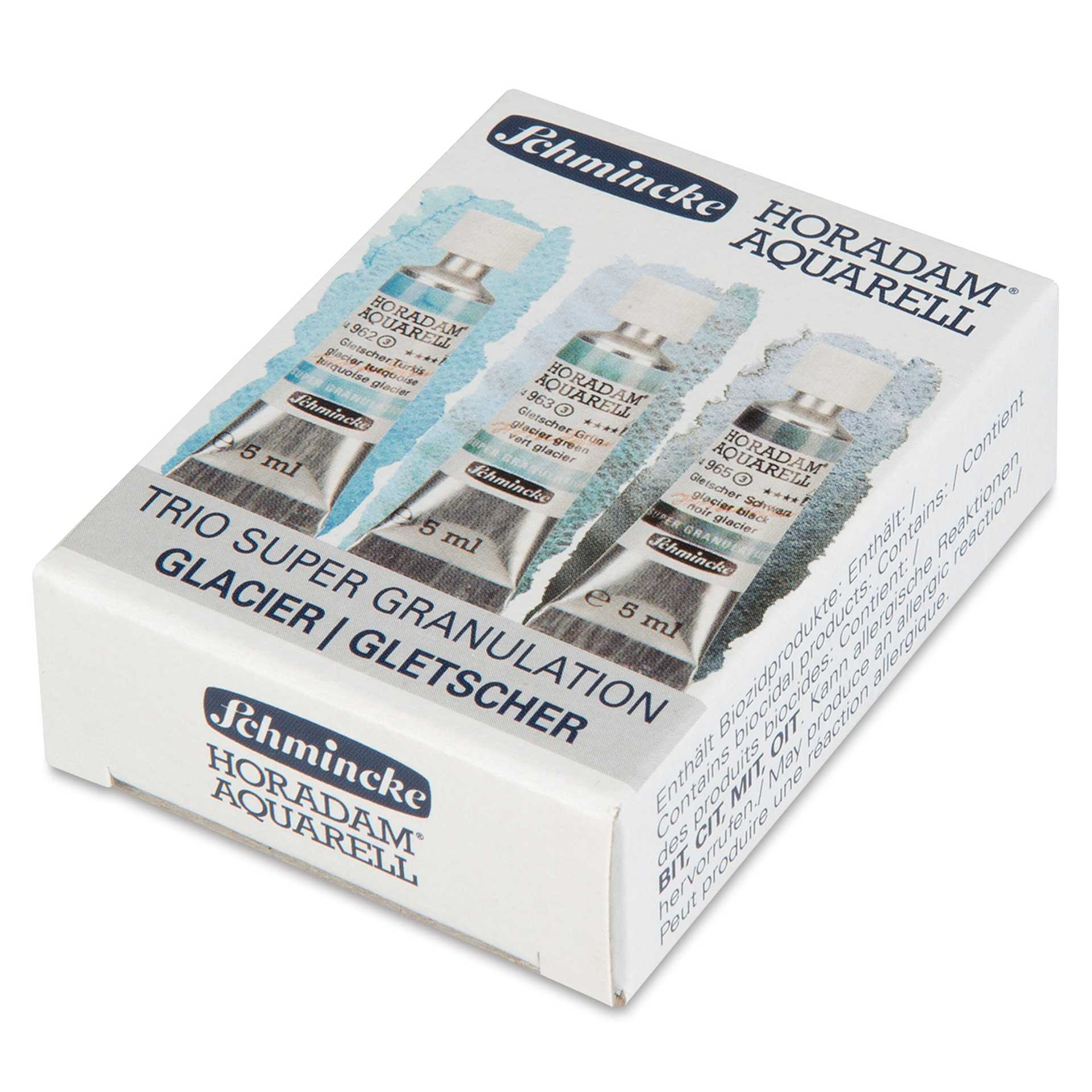 Schmincke Horadam Aquarell Artist Watercolor - Glacier, Supergranulation, Set of 3, 5 ml, Tubes, front of packaging