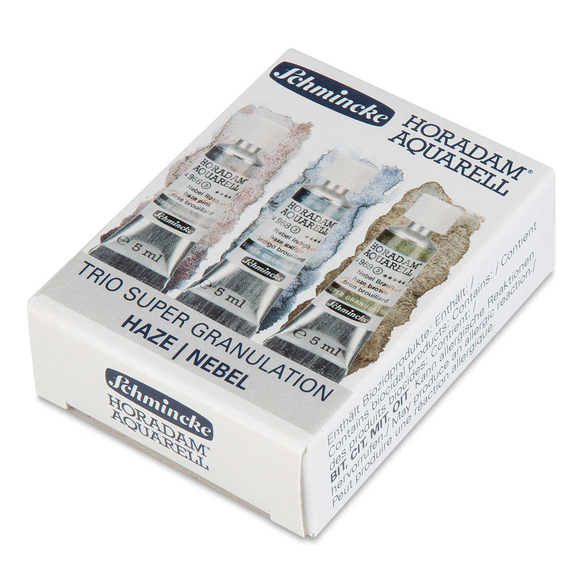 Schmincke Horadam Aquarell Artist Watercolor - Haze, Supergranulation, Set of 3, 5 ml, Tubes, front of packaging