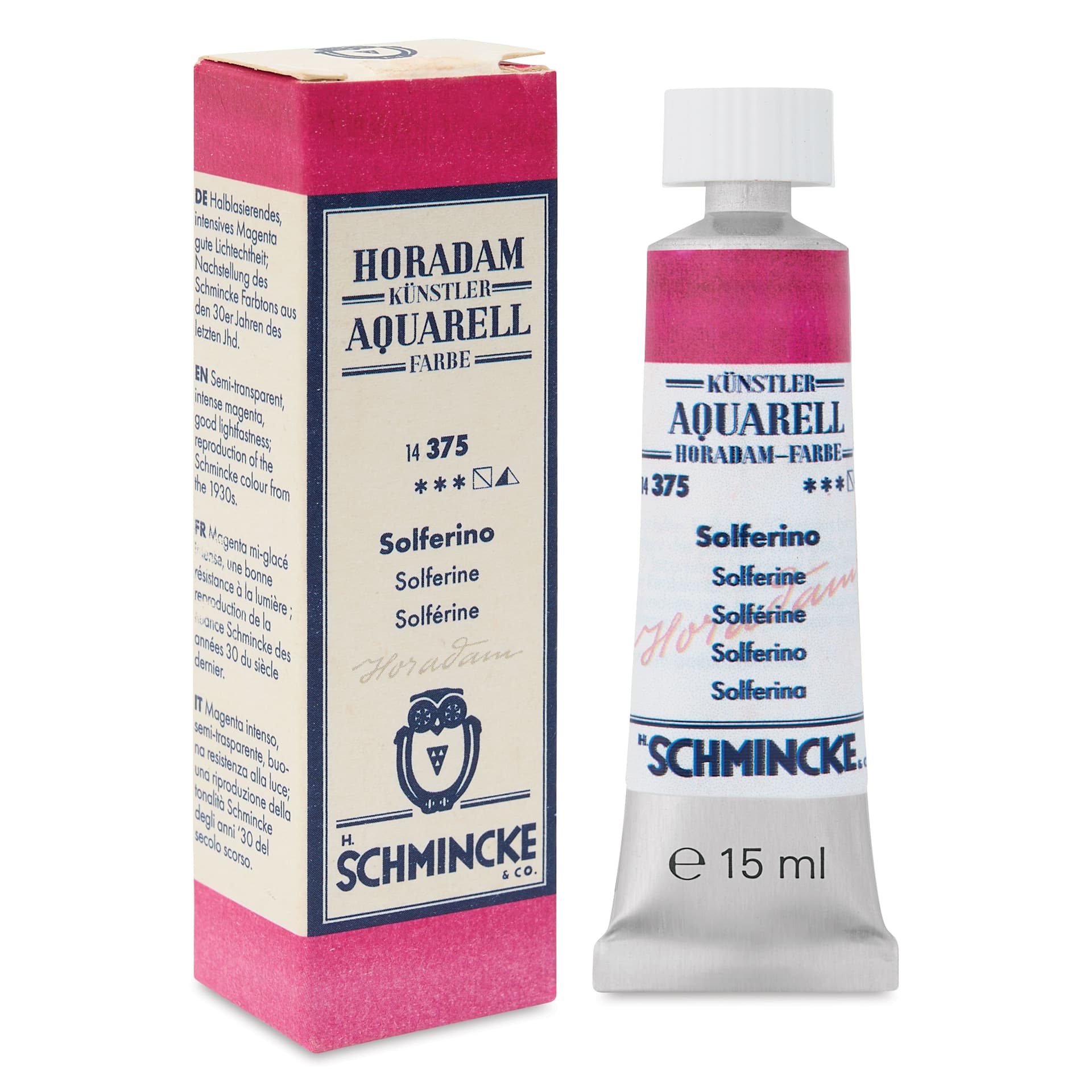 Schmincke Horadam Aquarell Artist Watercolor - Solferino, 15 ml tube and package
