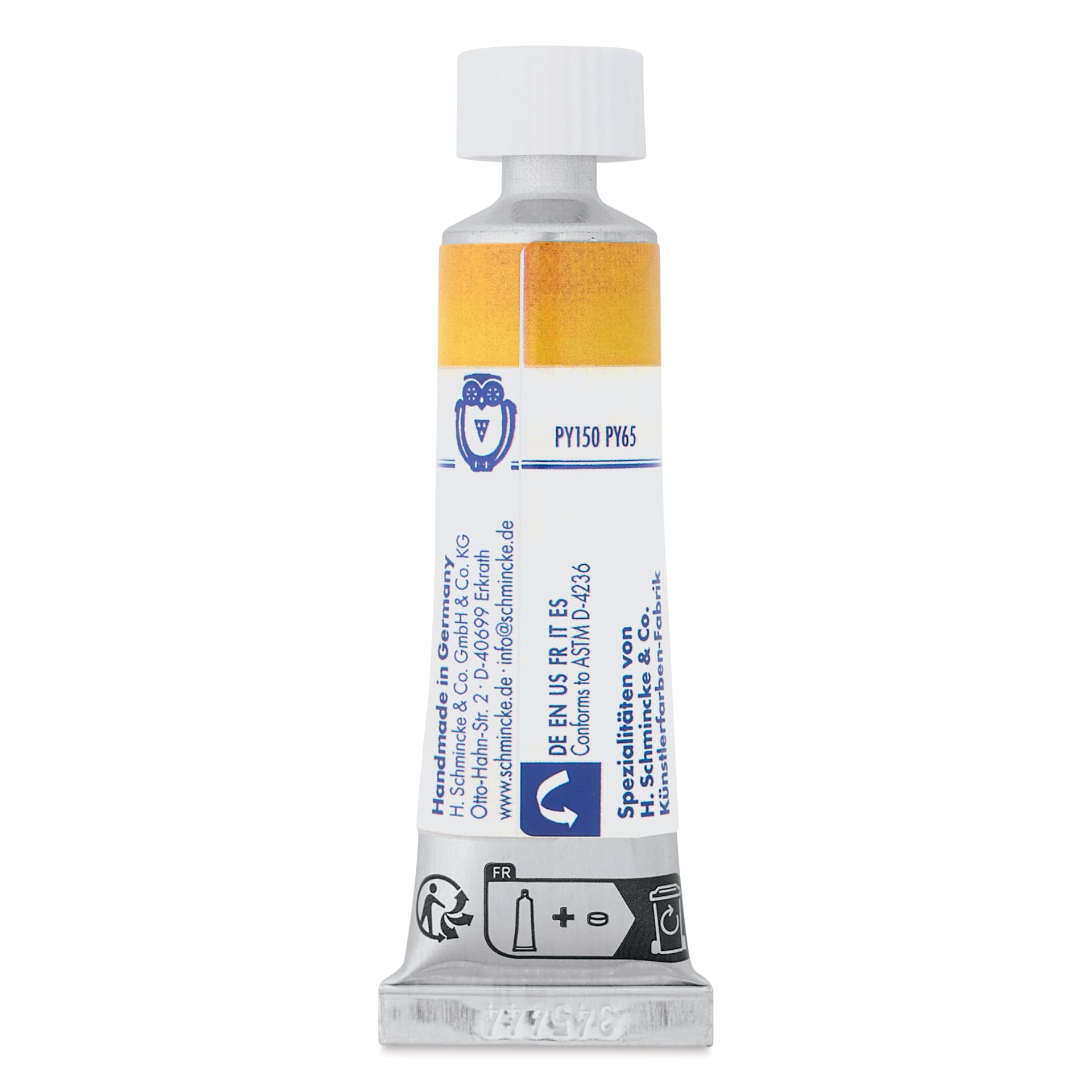 Schmincke Horadam Aquarell Artist Watercolor - Gamboge Gum, 15 ml tube back 