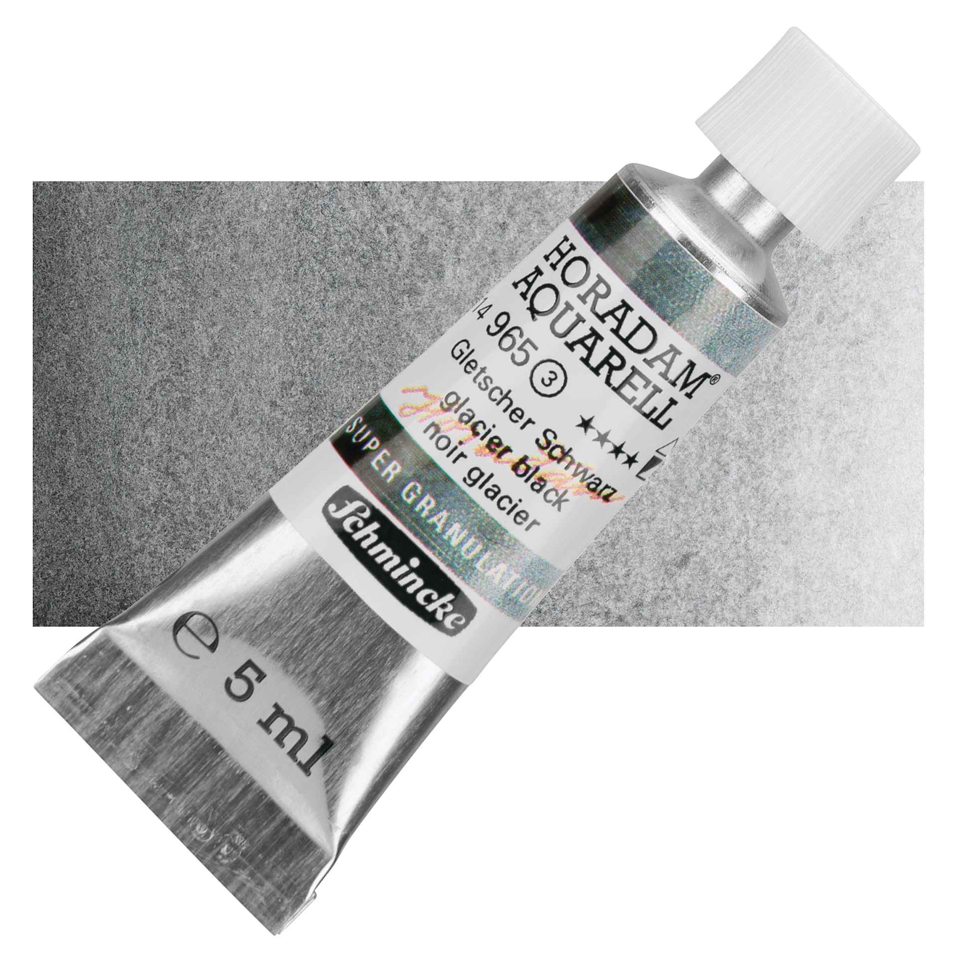 Schmincke Horadam Aquarell Watercolor - Glacier Black, 5 ml tube and swatch