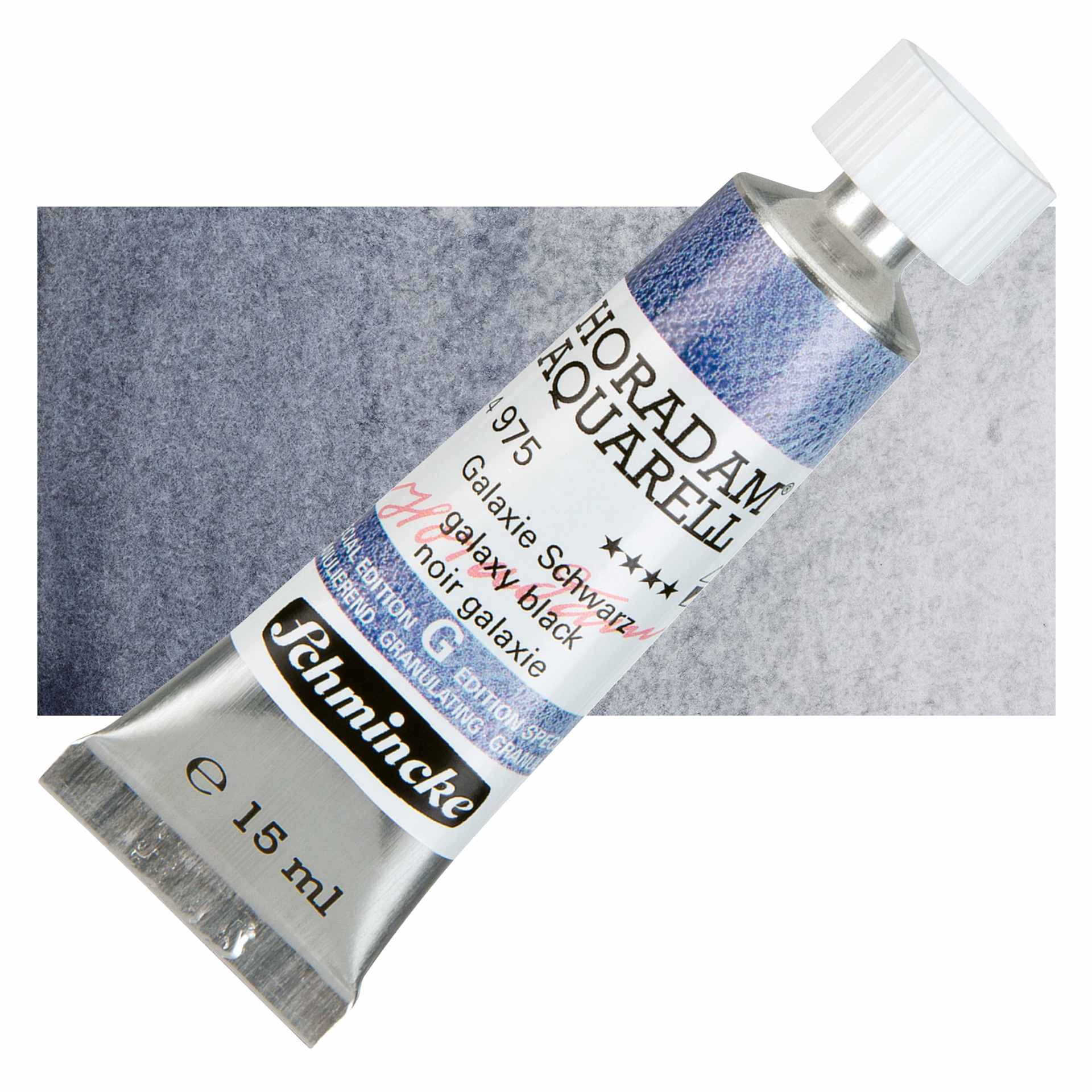 Schmincke Horadam Aquarell Artist Watercolor - Galaxy Black, 15 ml, Tube and swatch