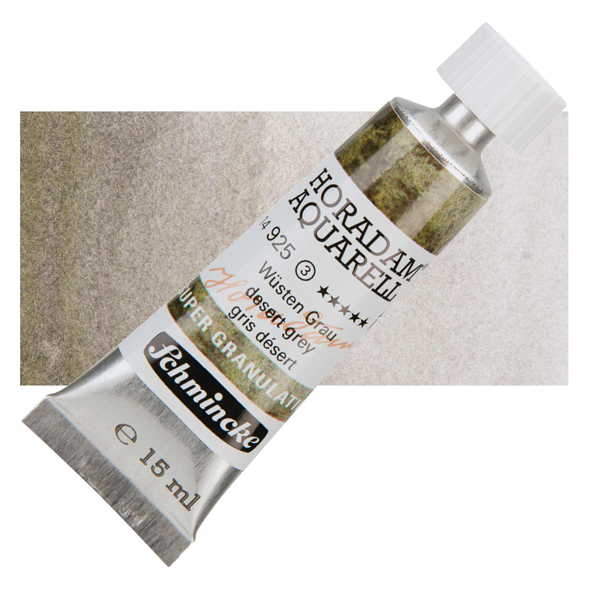 Schmincke Horadam Aquarell Artist Watercolor - Desert Grey, Supergranulation, 15 ml, Tube and swatch
