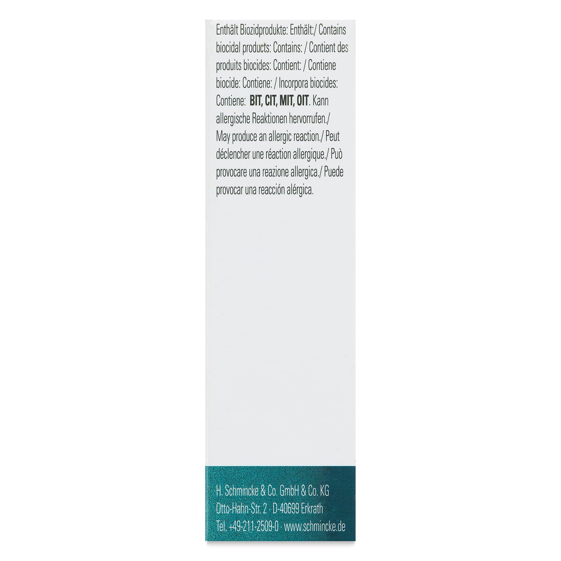 Schmincke Horadam Aquarell Artist Watercolor - Ocean Grey, 15 ml tube, back of package