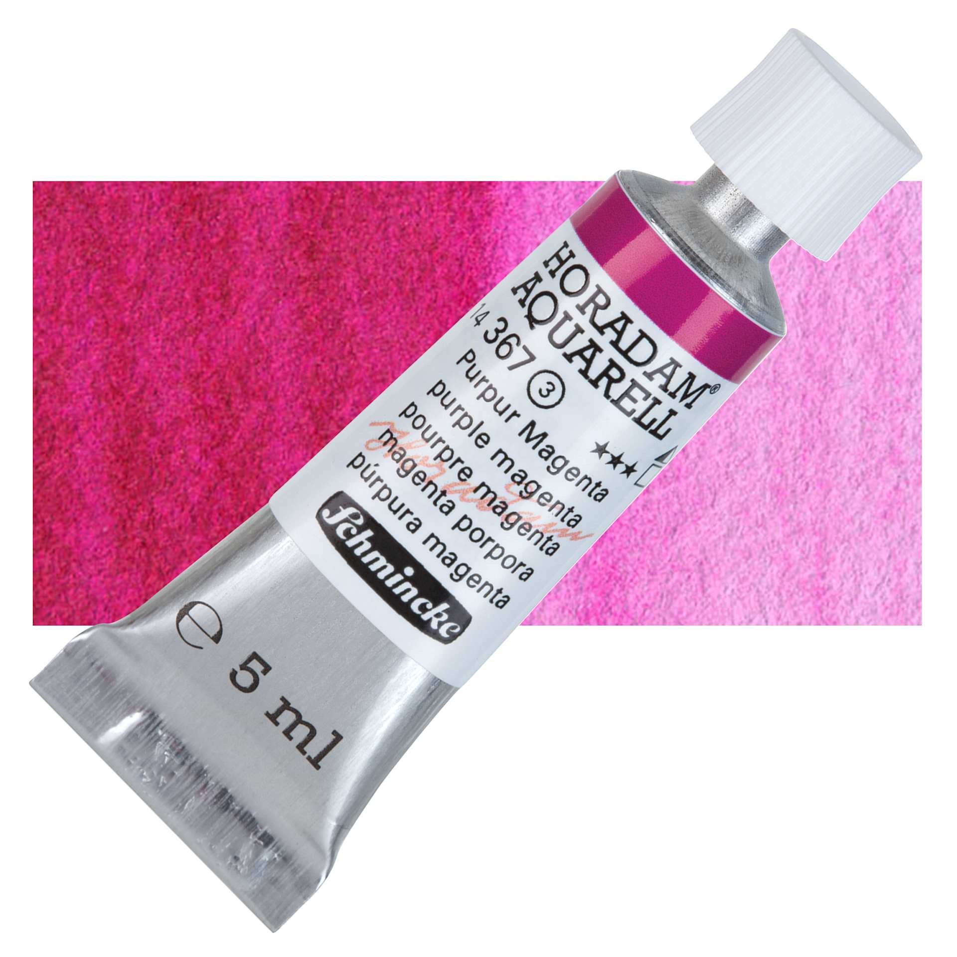 Schmincke Horadam Aquarell Watercolor - Purple Magenta, 5 ml tube and swatch