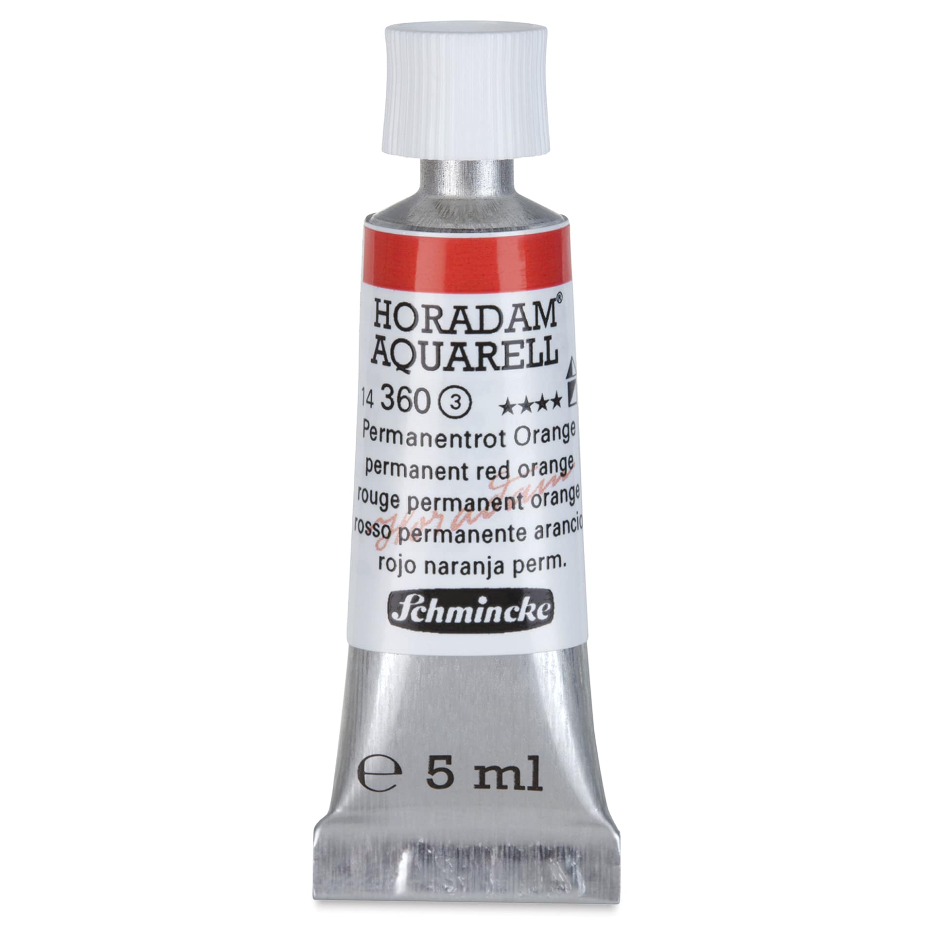 Schmincke Horadam Aquarell Artist Watercolor - Permanent Red Orange, 5 ml tube