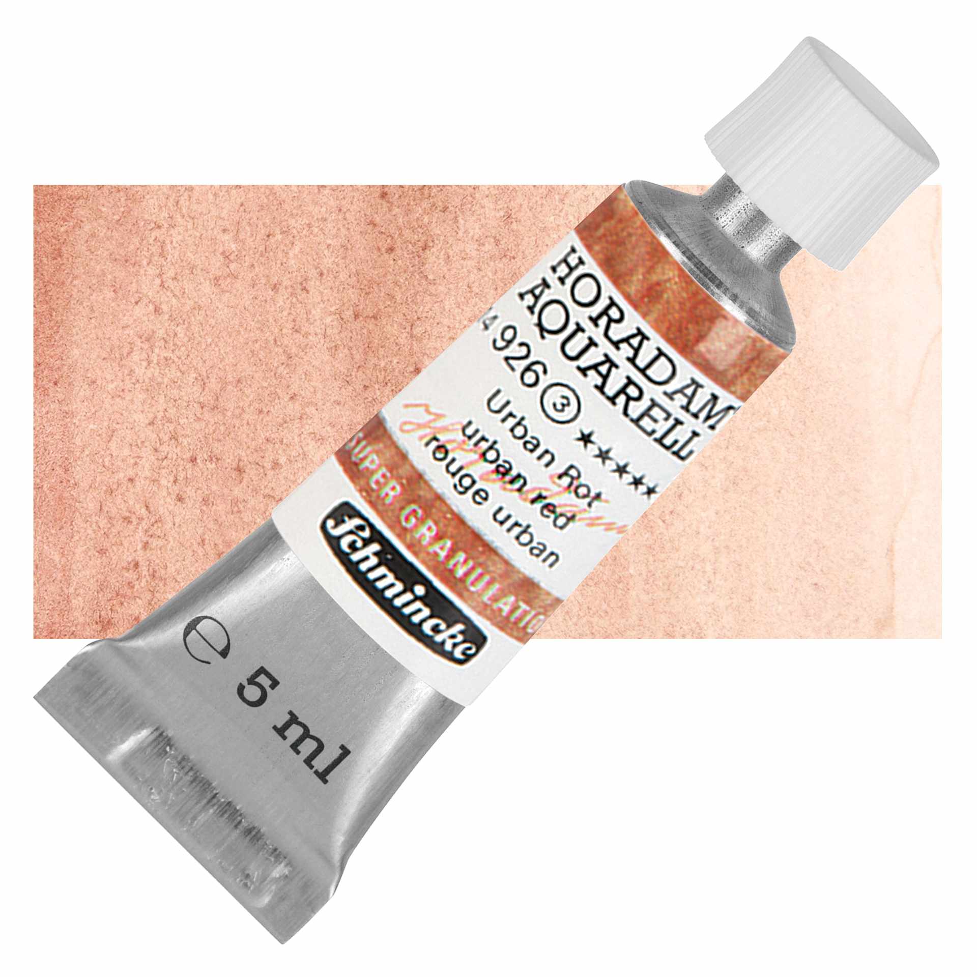 Schmincke Horadam Aquarell Artist Watercolor - Urban Red, 5 ml tube and swatch