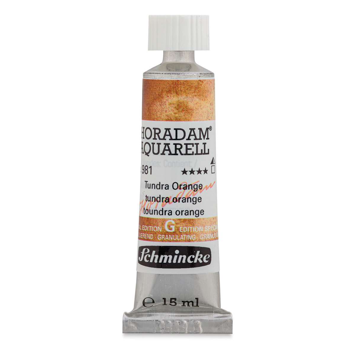 Schmincke Horadam Aquarell Artist Watercolor - Tundra Orange, 15 ml tube (Front of tube)