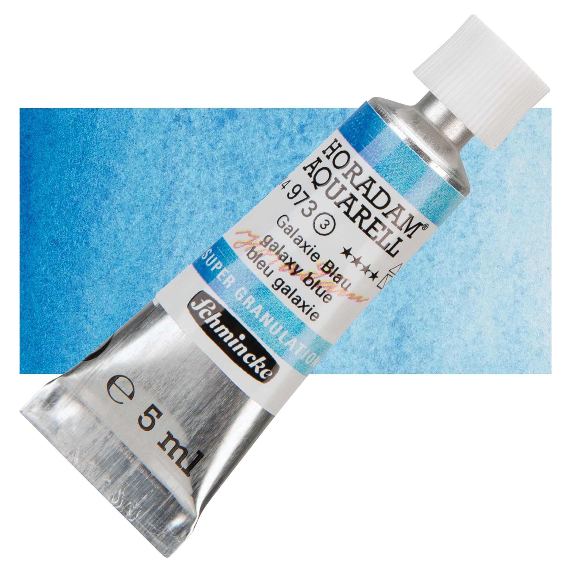 Schmincke Horadam Aquarell Watercolor - Galaxy Blue, 5 ml tube and swatch
