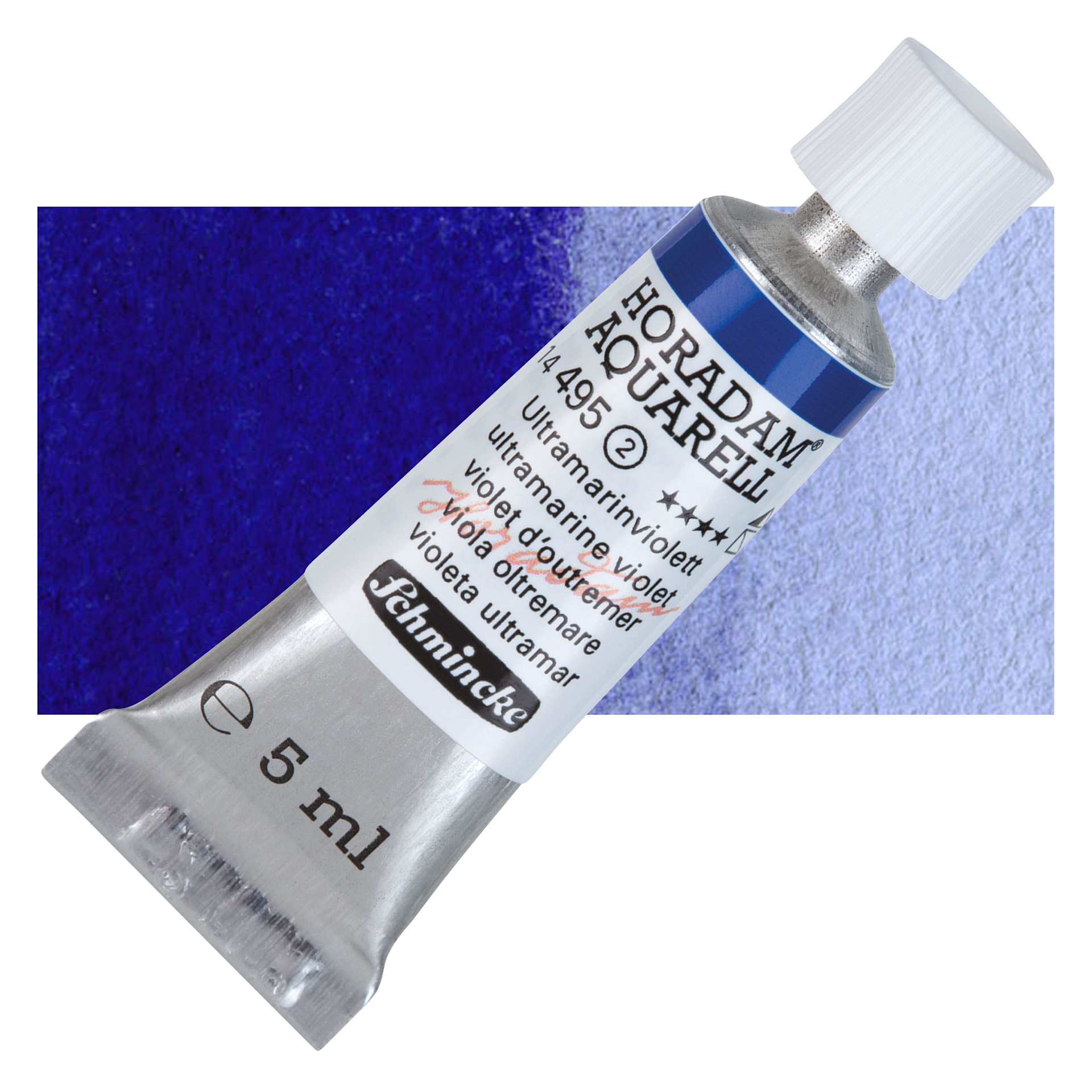 Schmincke Horadam Aquarell Artist Watercolor - Ultramarine Violet, 5 ml tube and swatch