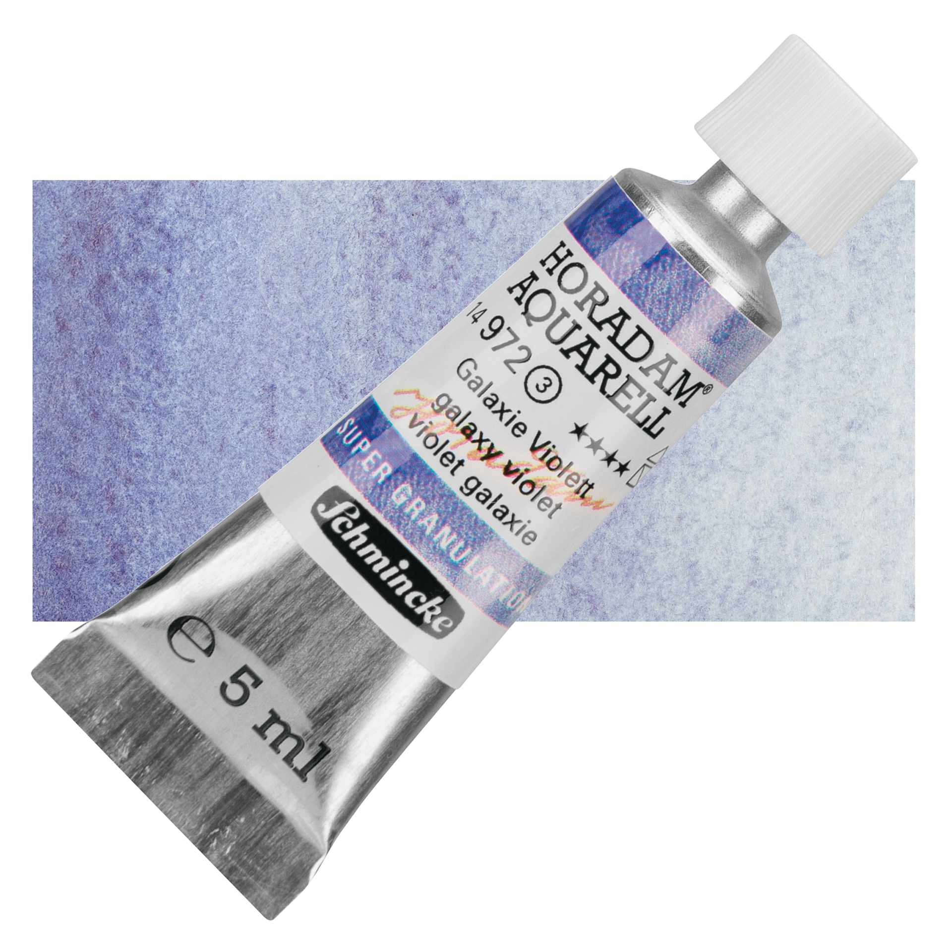 Schmincke Horadam Aquarell Watercolor - Galaxy Violet, 5 ml tube and swatch