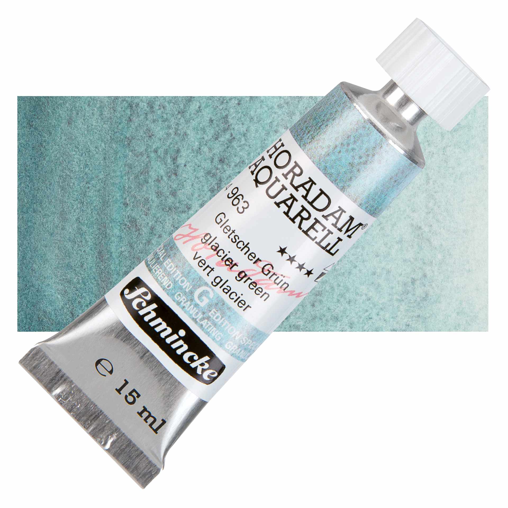 Schmincke Horadam Aquarell Artist Watercolor - Glacier Green, 15 ml, Tube and swatch