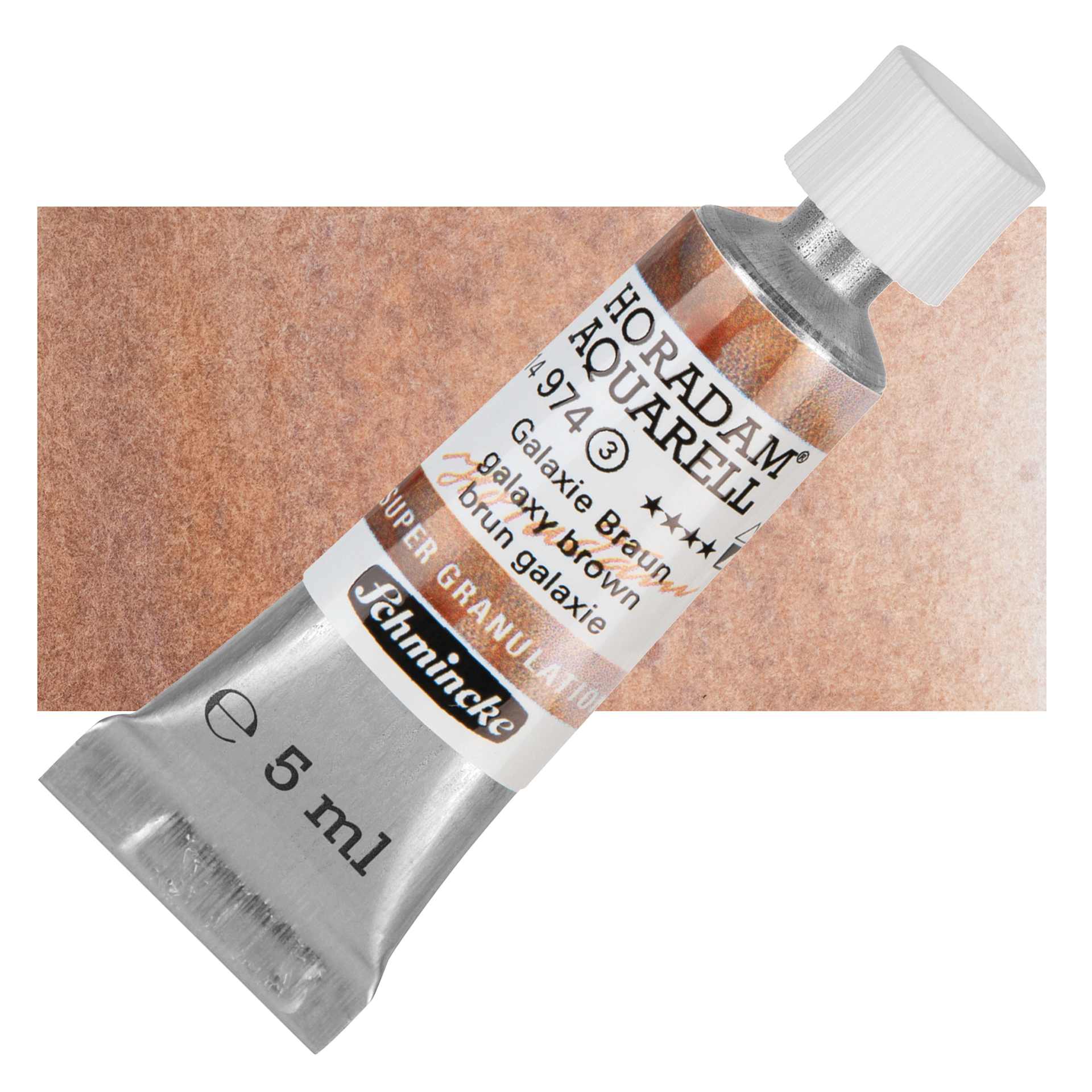 Schmincke Horadam Aquarell Watercolor - Galaxy Brown, 5 ml tube and swatch
