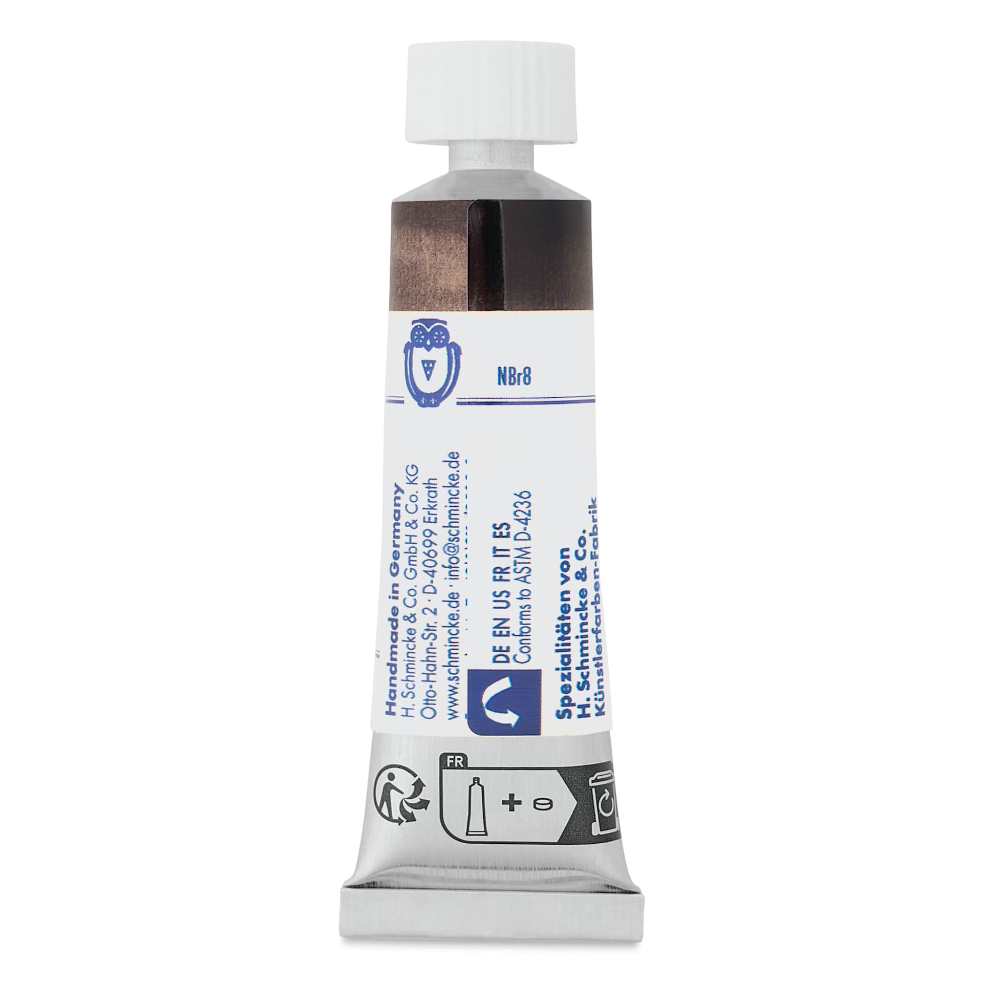 Schmincke Horadam Aquarell Artist Watercolor - Cassler Brown, 15 ml tube back
