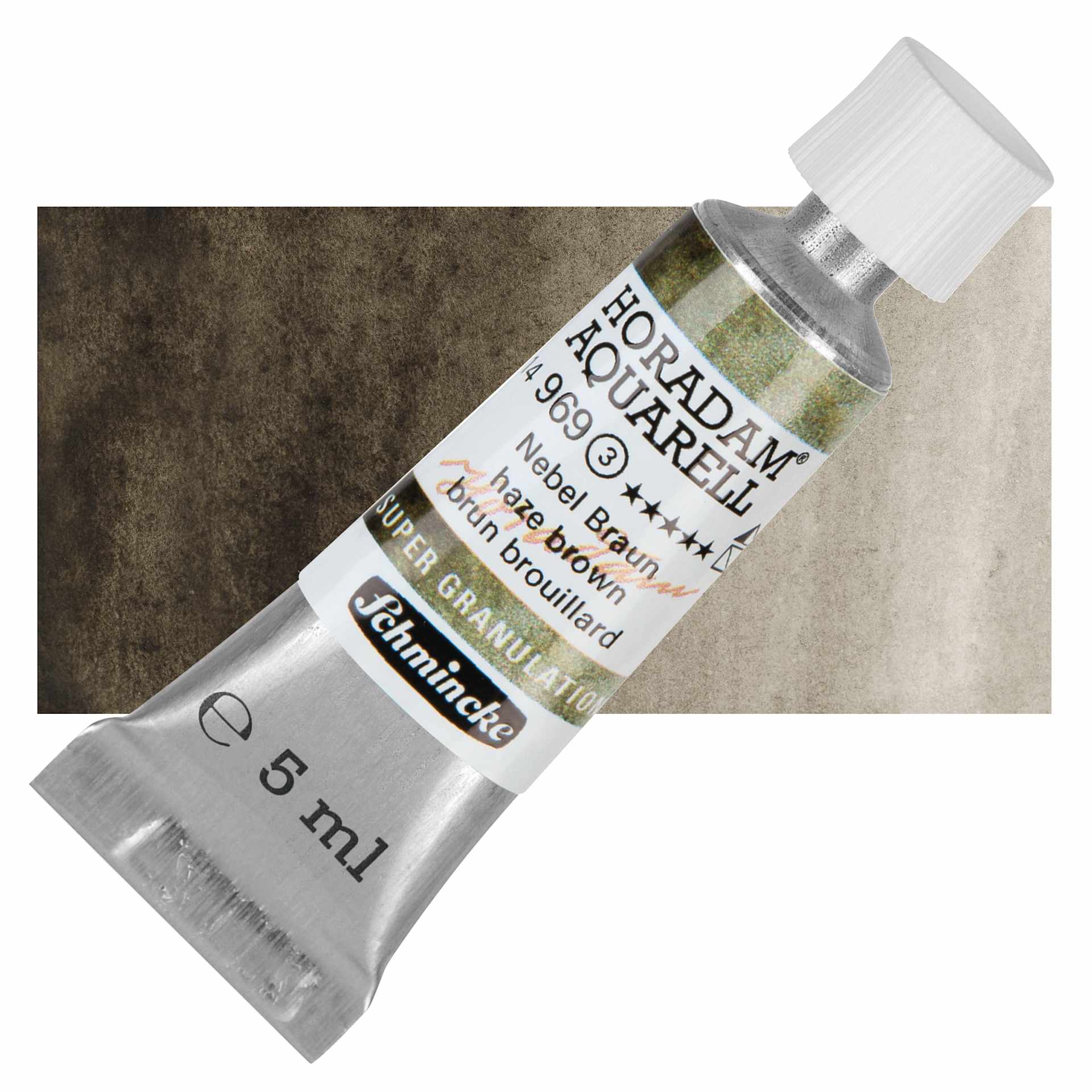 Schmincke Horadam Aquarell Watercolor - Haze Brown, 5 ml tube and swatch