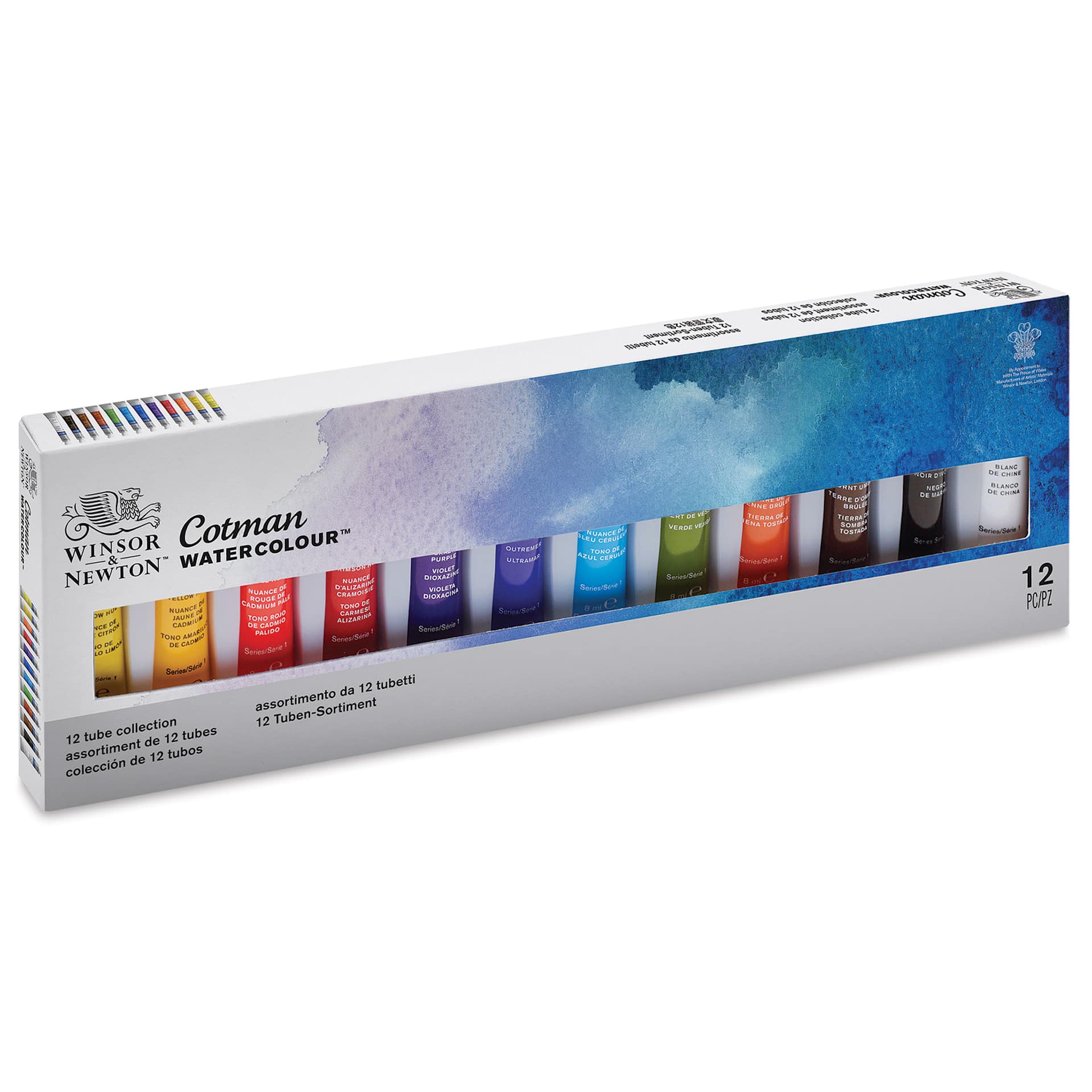 Winsor & Newton Cotman Watercolors - Set of 12, Assorted Colors, 8 ml Tubes