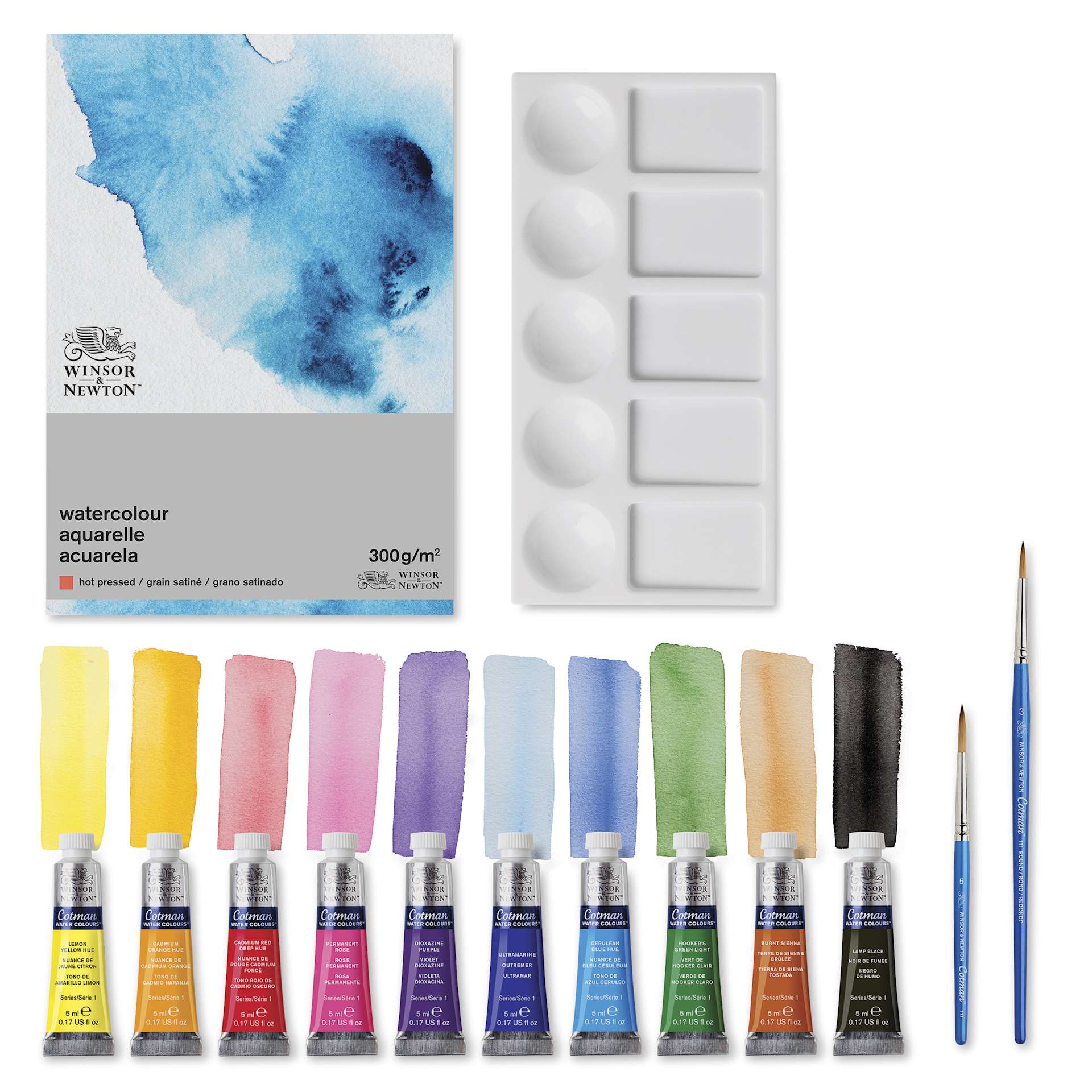 Winsor & Newton Cotman Watercolor Paint Tubes - Essentials, Set of 14