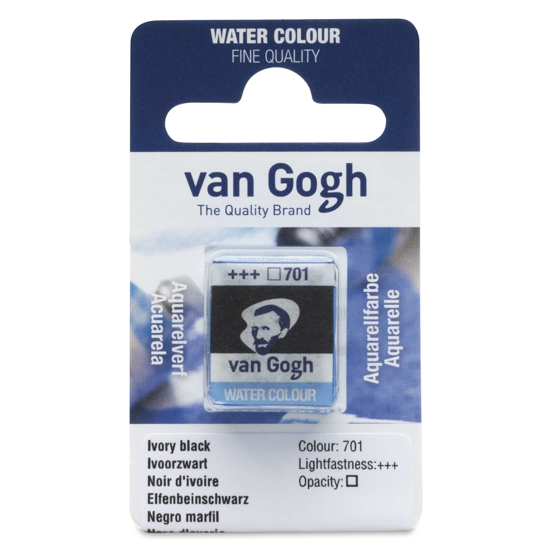 Van Gogh Watercolor Half Pan - Ivory Black