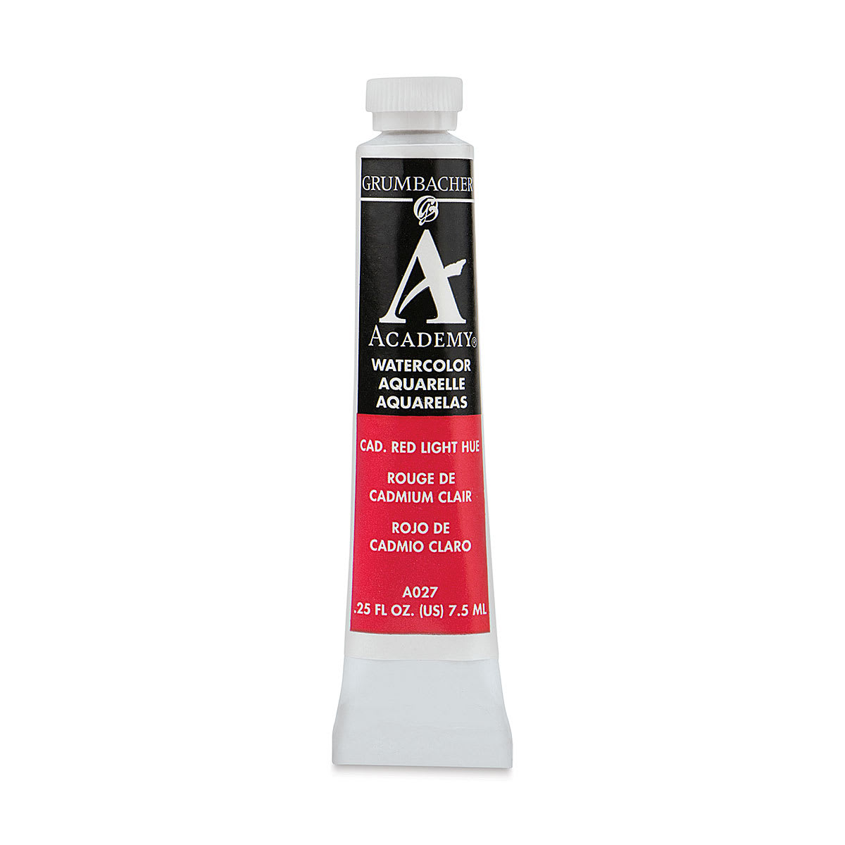 Grumbacher Academy Watercolor - Cadmium Red Light Hue, 7.5 ml tube