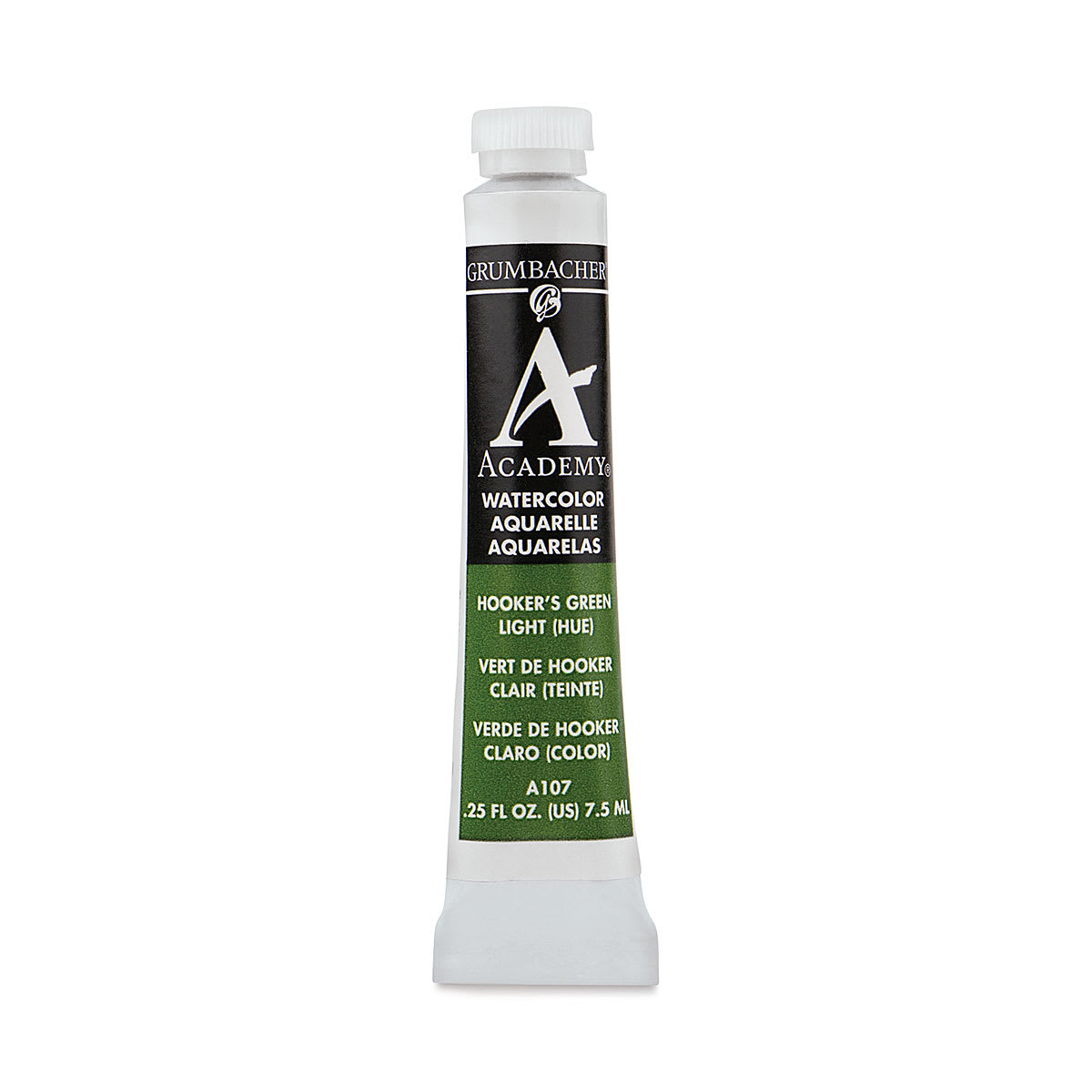 Grumbacher Academy Watercolor - Hooker's Green Light Hue, 7.5 ml tube