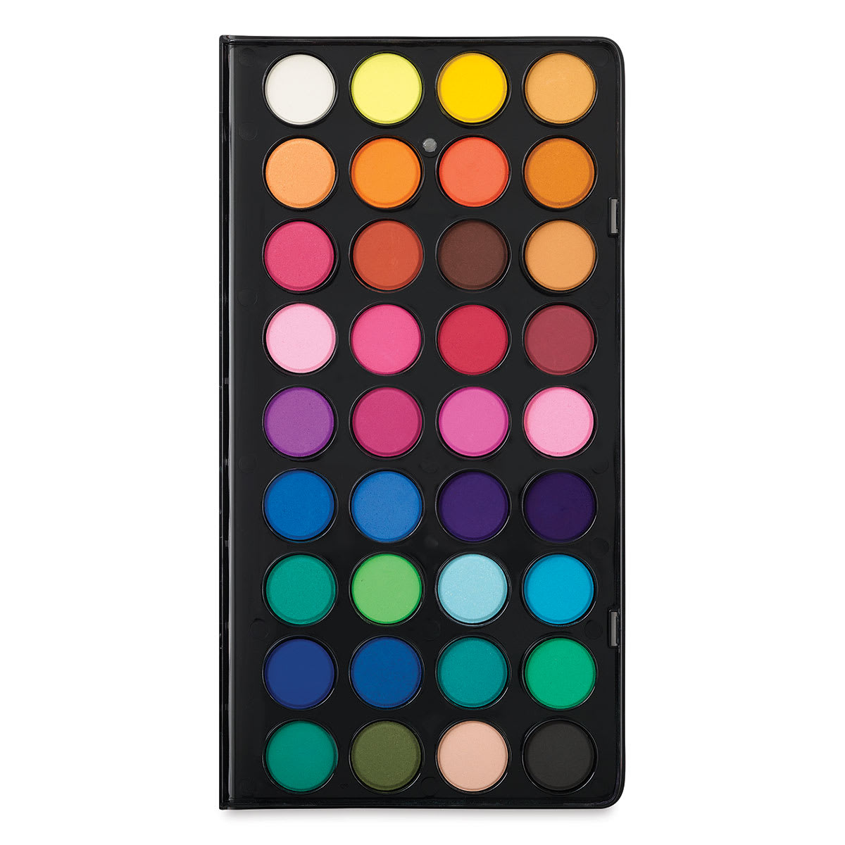 Niji Aquarelle Watercolor Pan Set - Top view of open tray of 36 colors
