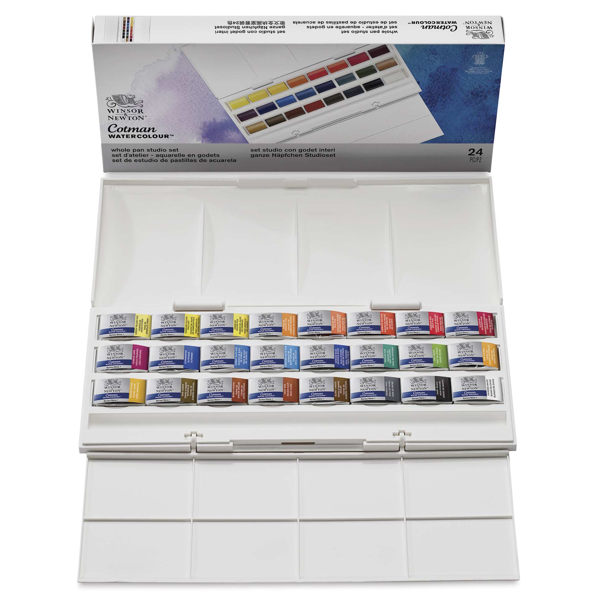 Winsor & Newton Cotman Watercolors- Studio Set of 24, Assorted Colors, Full Pans