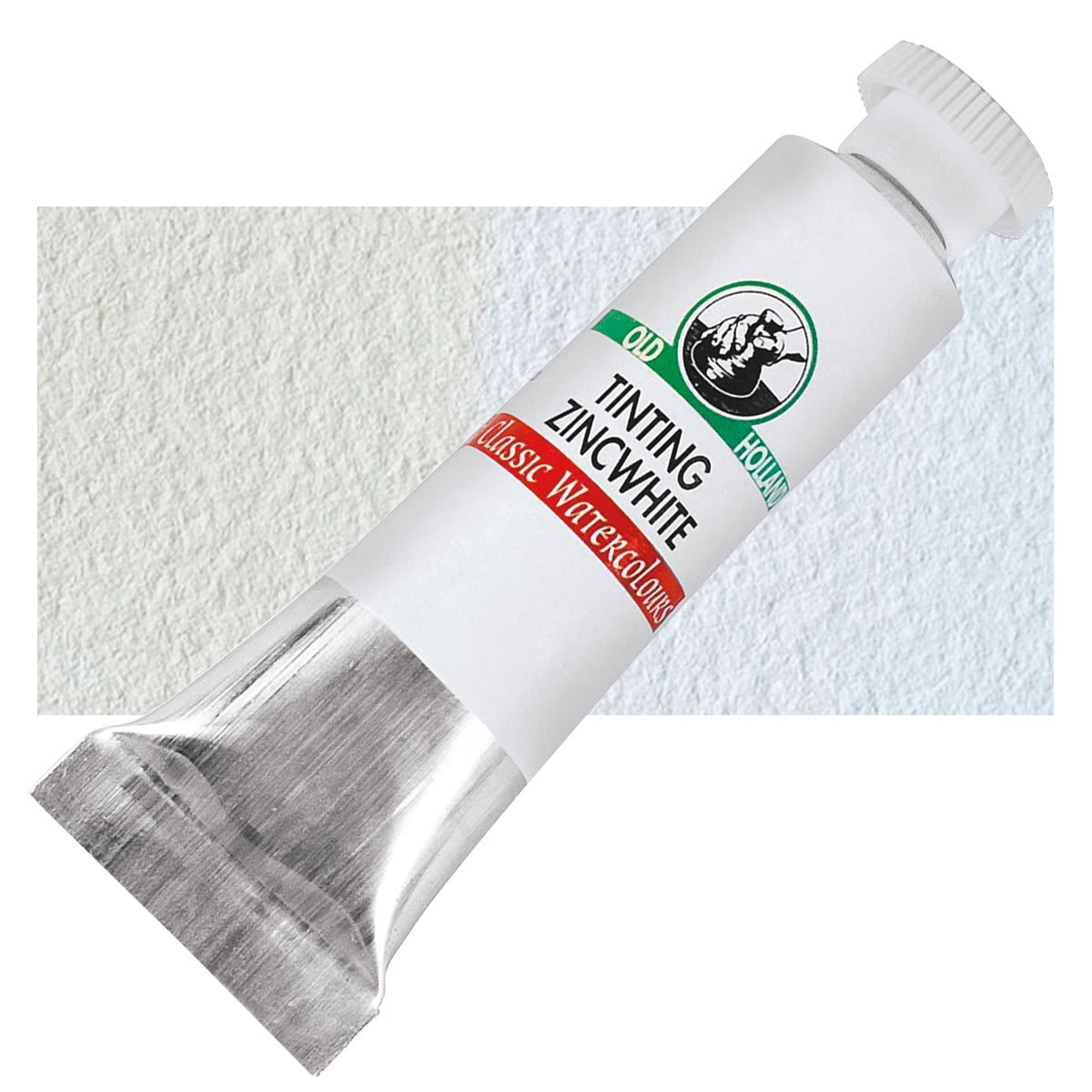 Old Holland Classic Artist Watercolor - Tinting Zinc White, 6 ml tube and swatch