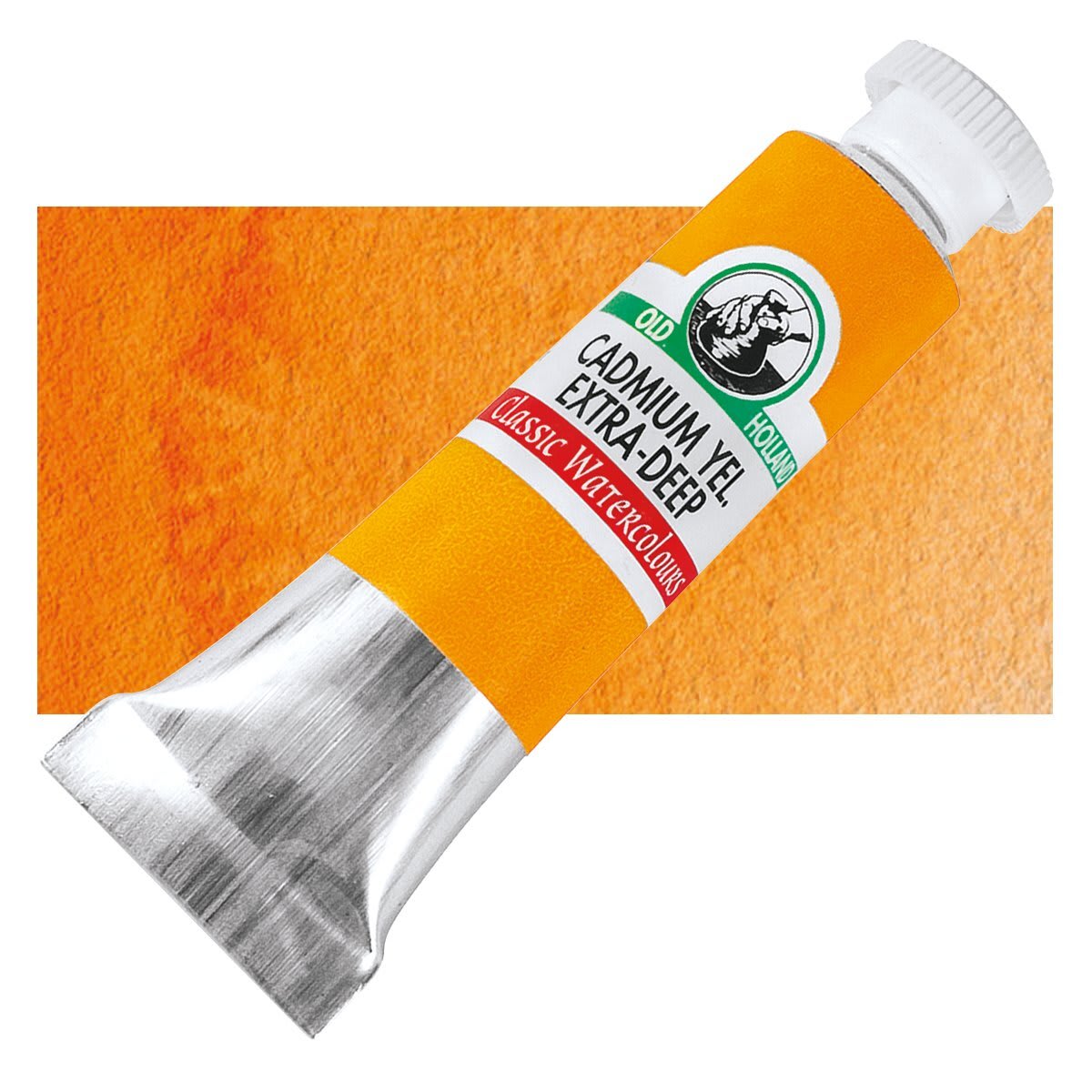 Old Holland Classic Artist Watercolor - Cadmium Yellow Extra Deep, 6 ml tube and swatch