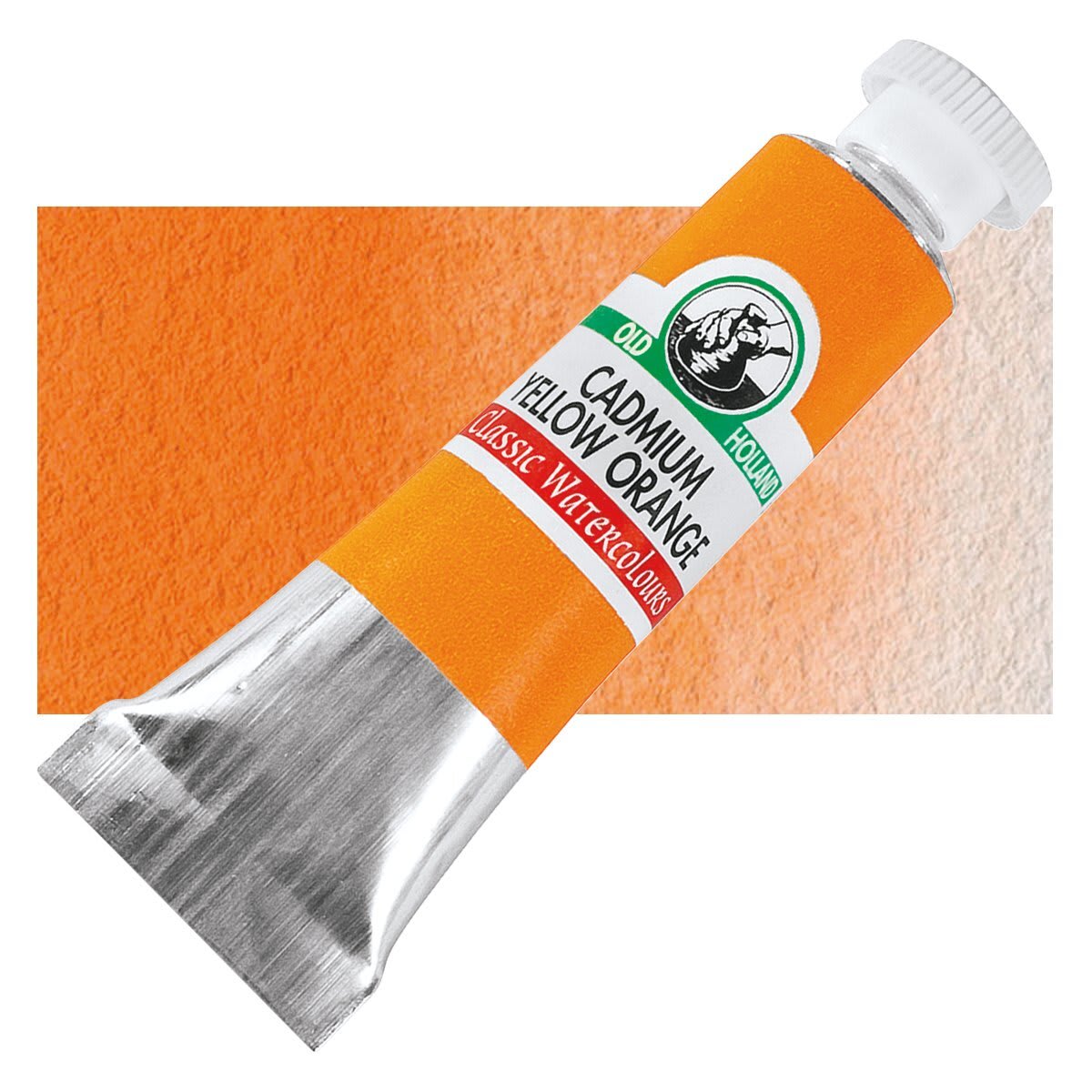 Old Holland Classic Artist Watercolor - Cadmium Yellow Orange, 6 ml tube and swatch