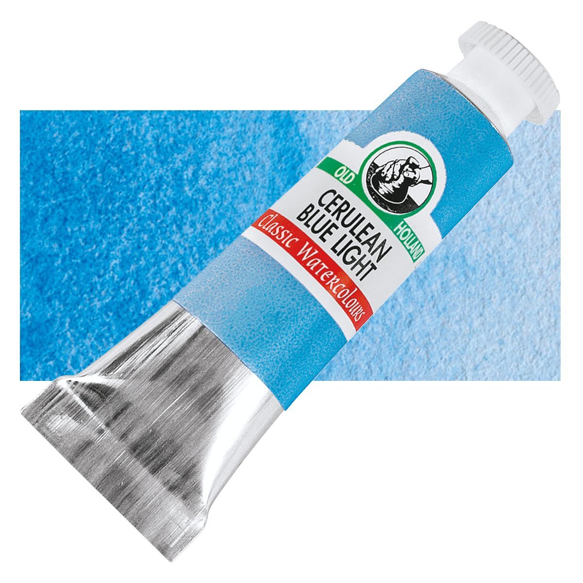 Old Holland Classic Artist Watercolor - Cerulean Blue Light, 6 ml tube and swatch