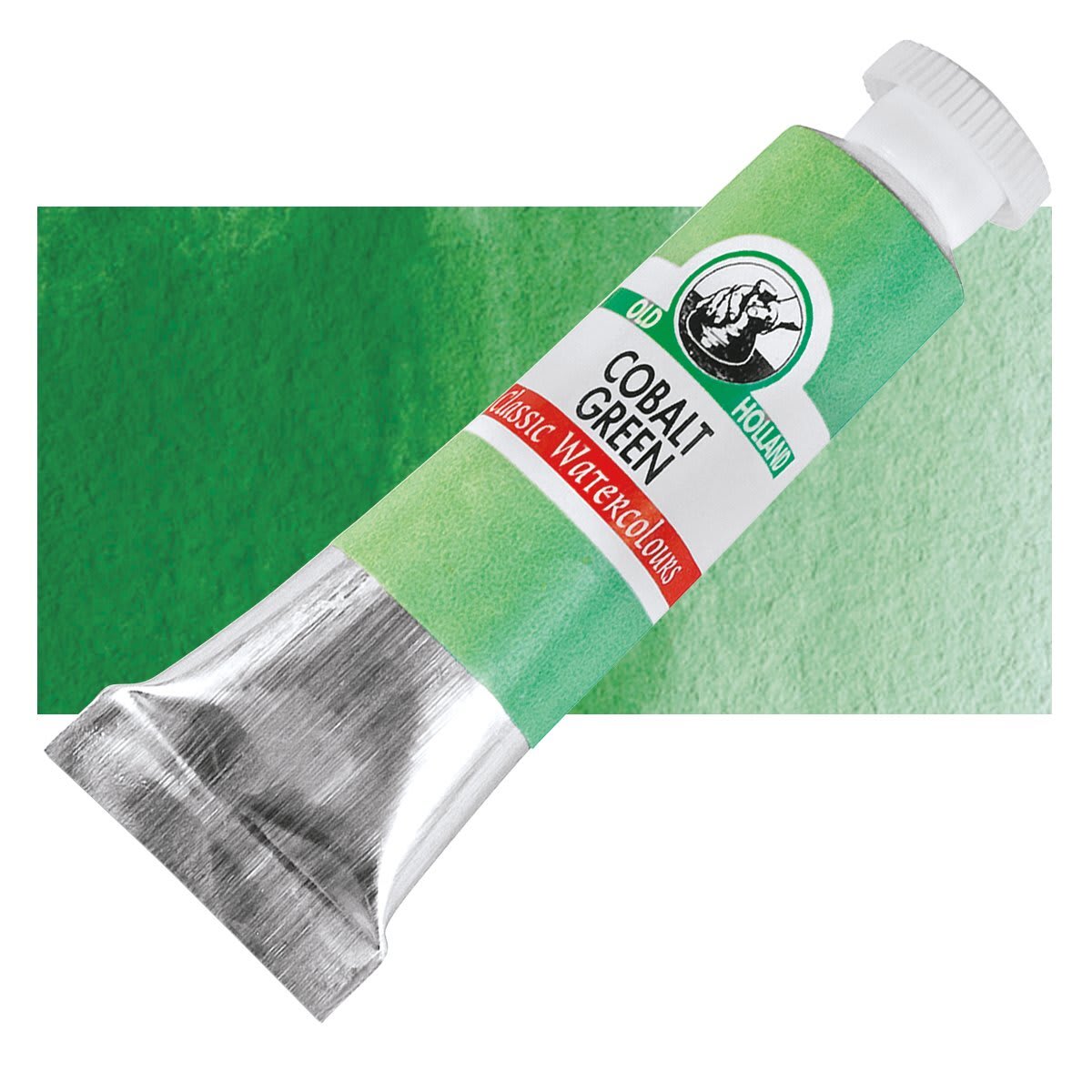 Old Holland Classic Artist Watercolor - Cobalt Green, 6 ml tube and swatch