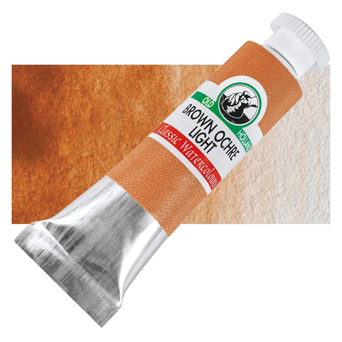 Old Holland Classic Artist Watercolor - Brown Ochre Light, 6 ml tube and swatch