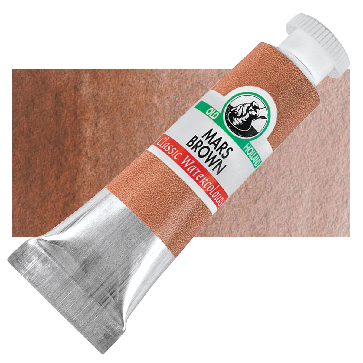 Old Holland Classic Artist Watercolor - Mars Brown, 6 ml tube and swatch
